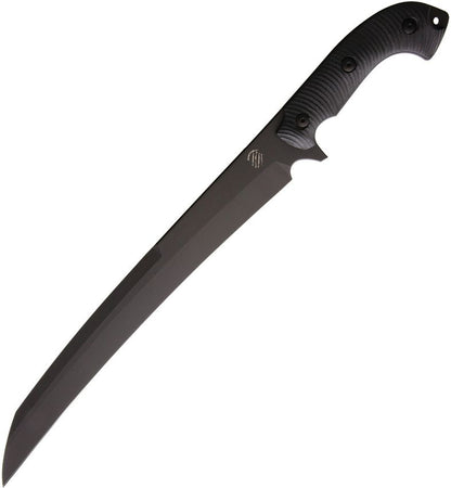 Bastinelli Creations Separateur 13" Black Cerakote Sandvik 12C27 Fixed Blade Knife with Leather Sheath