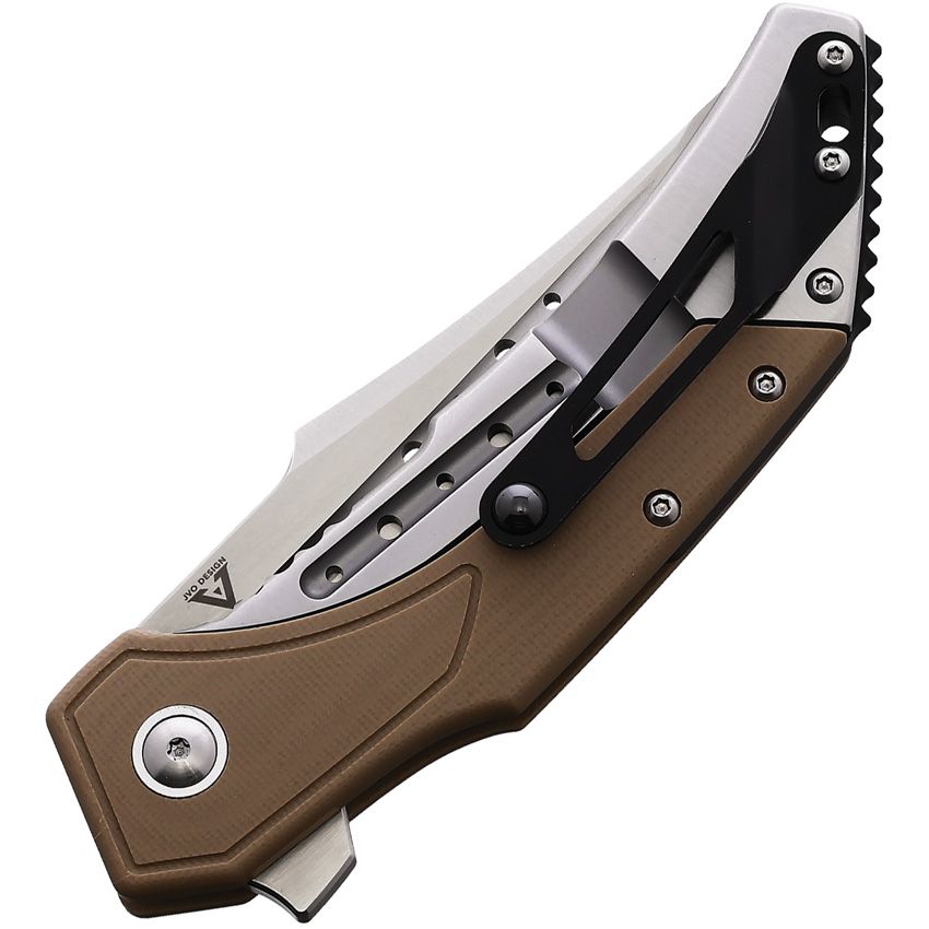 Begg Knives Steelcraft Astio 3.5" D2 Tan G10 Folding Knife BG009