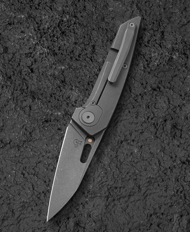 Bestech VK-Void 2.85" Elmax Black Bead Blast Titanium Folding Knife by Vulpex BT2305C