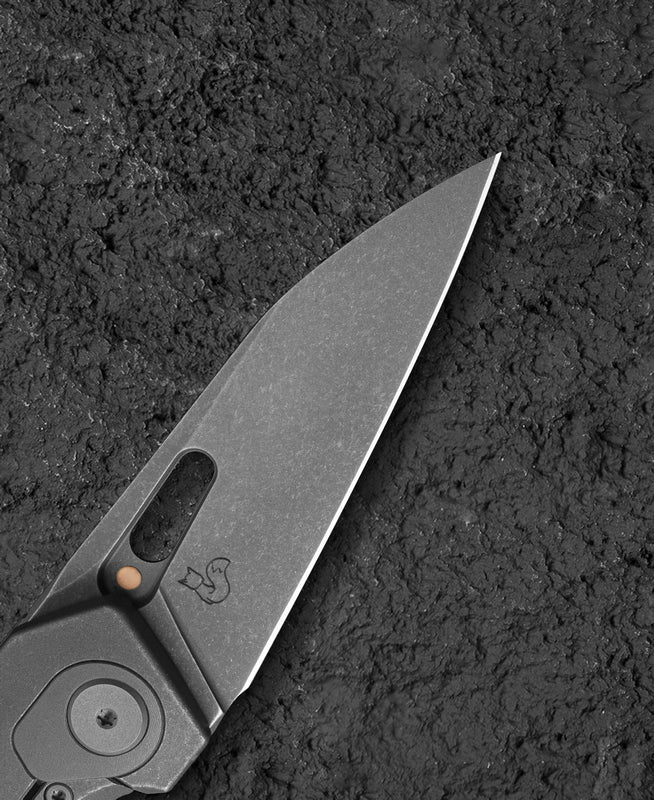 Bestech VK-Void 2.85" Elmax Black Bead Blast Titanium Folding Knife by Vulpex BT2305C