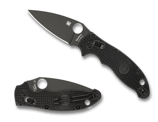 Spyderco Manix 2 Lightweight 3.37" CTS BD1N Black DLC FRCP Folding Knife C101PBBK2