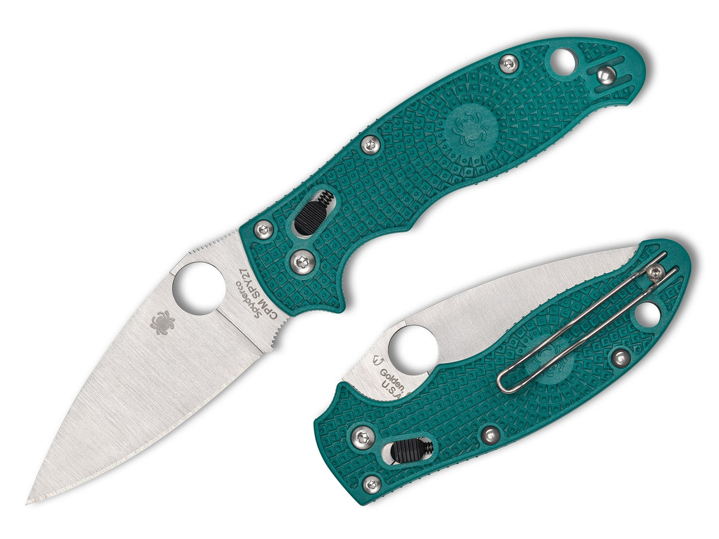 Spyderco Manix 2 Lightweight 3.37" CPM SPY27 Mineral Blue FRN Folding Knife C101PCBL2