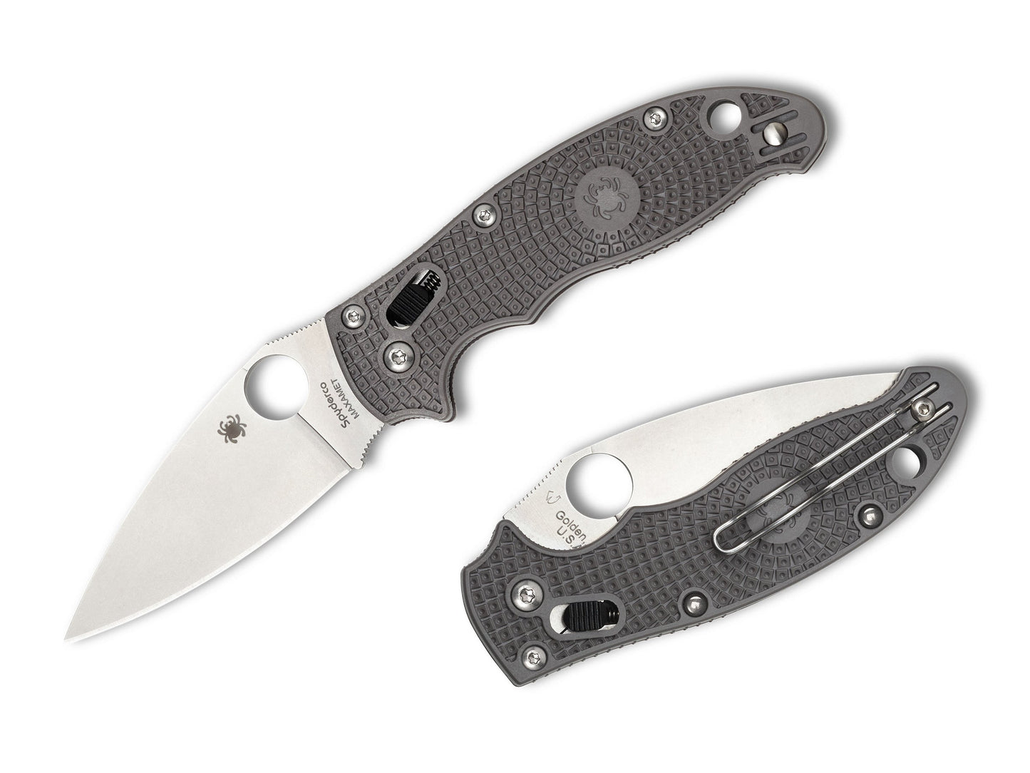 Spyderco Manix 2 Lightweight 3.37" Maxamet Grey FRCP Folding Knife C101PGY2
