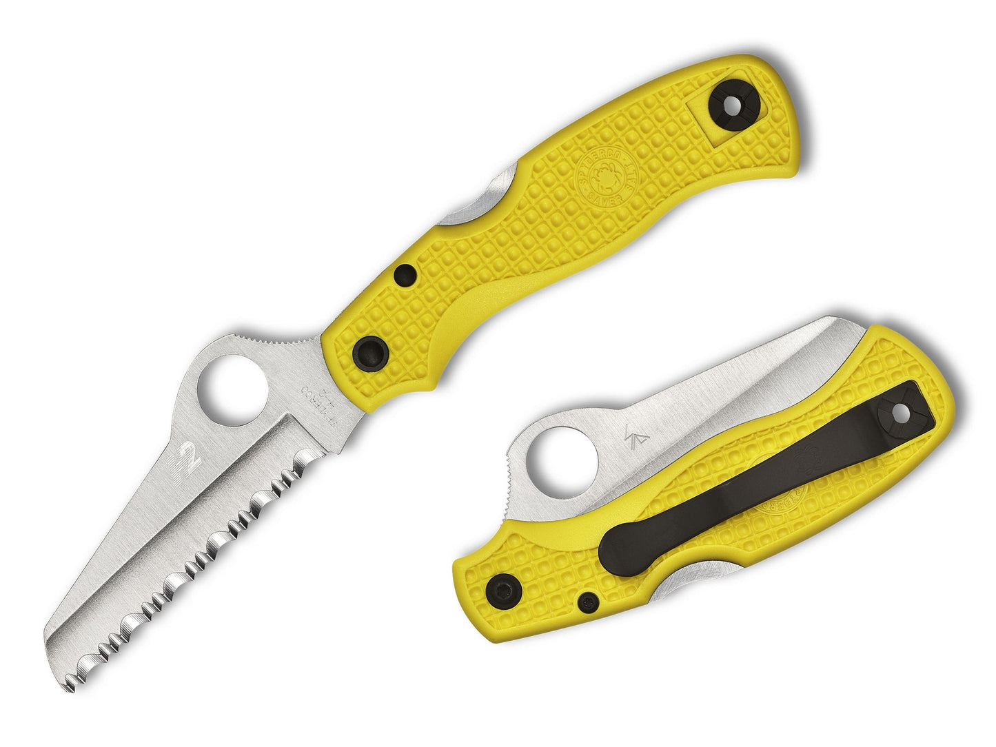 Spyderco Saver Salt 3" H-2 SpyderEdge Yellow FRN Rustproof Folding Knife C118SYL