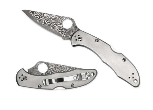 Spyderco Delica 4 2.9" Titanium Damascus Folding Knife C11TIPD