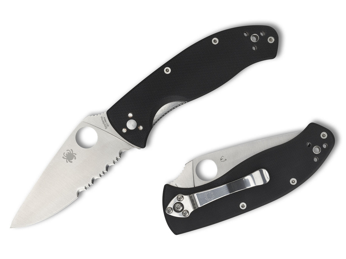 Spyderco Tenacious 3.39" 8Cr13MoV G-10 Part-Serrated Folding Knife C122GPS