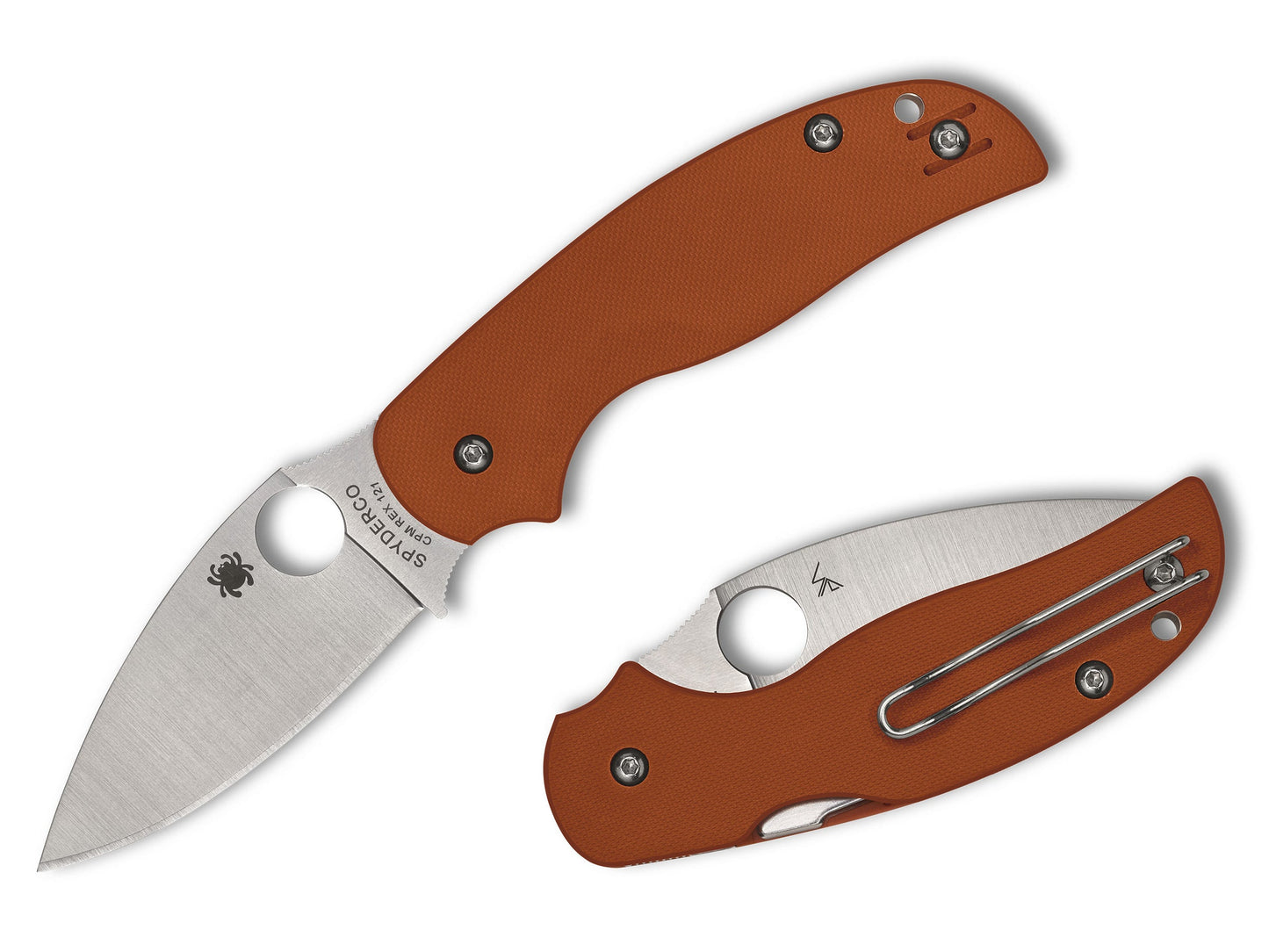 Spyderco Sage 5 3" CPM REX 121 Burnt Orange G10 Folding Knife C123GBORP