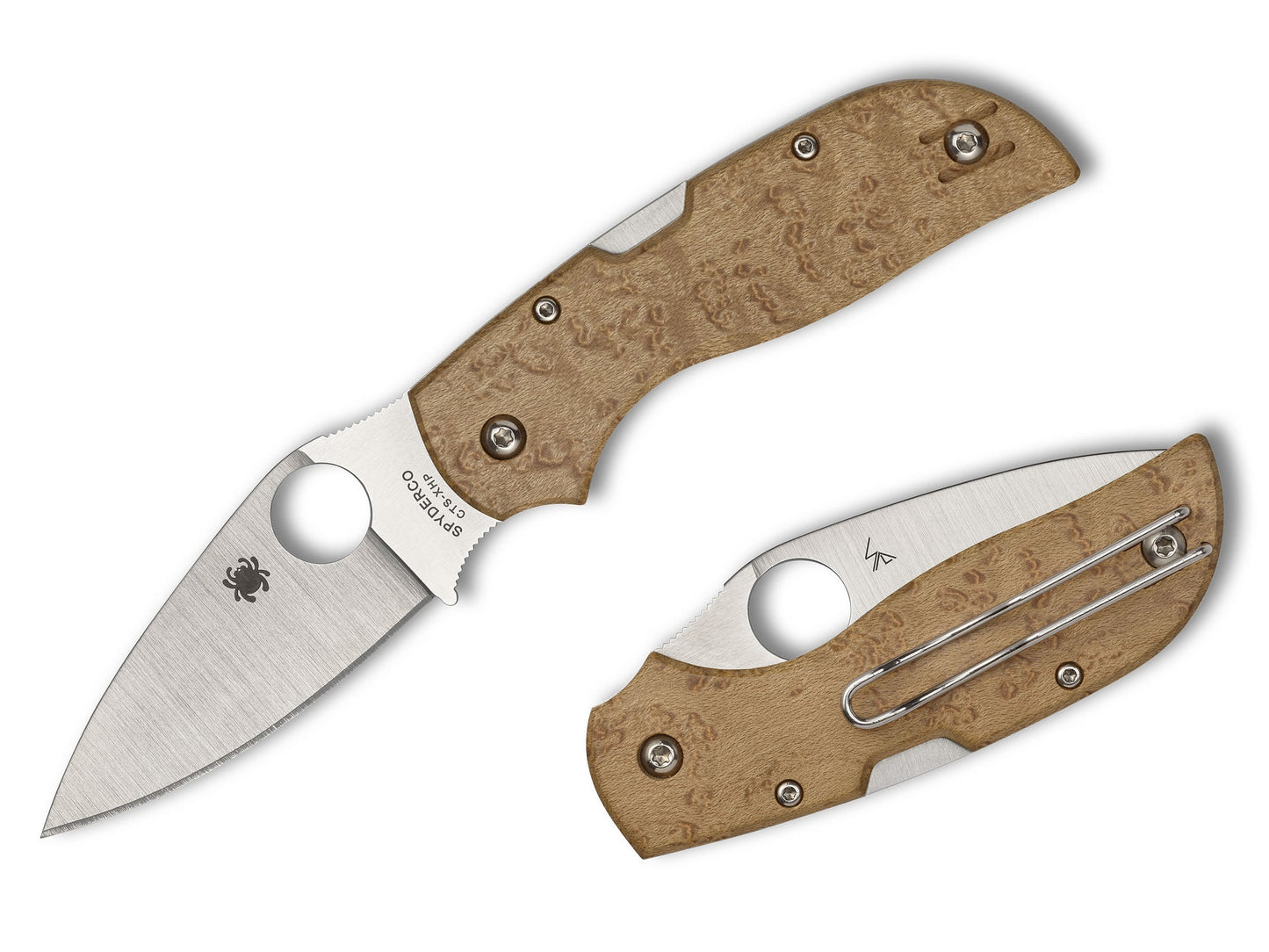 Spyderco Chaparral Birdseye Maple 2.8" CTS XHP Folding Knife C152WDP