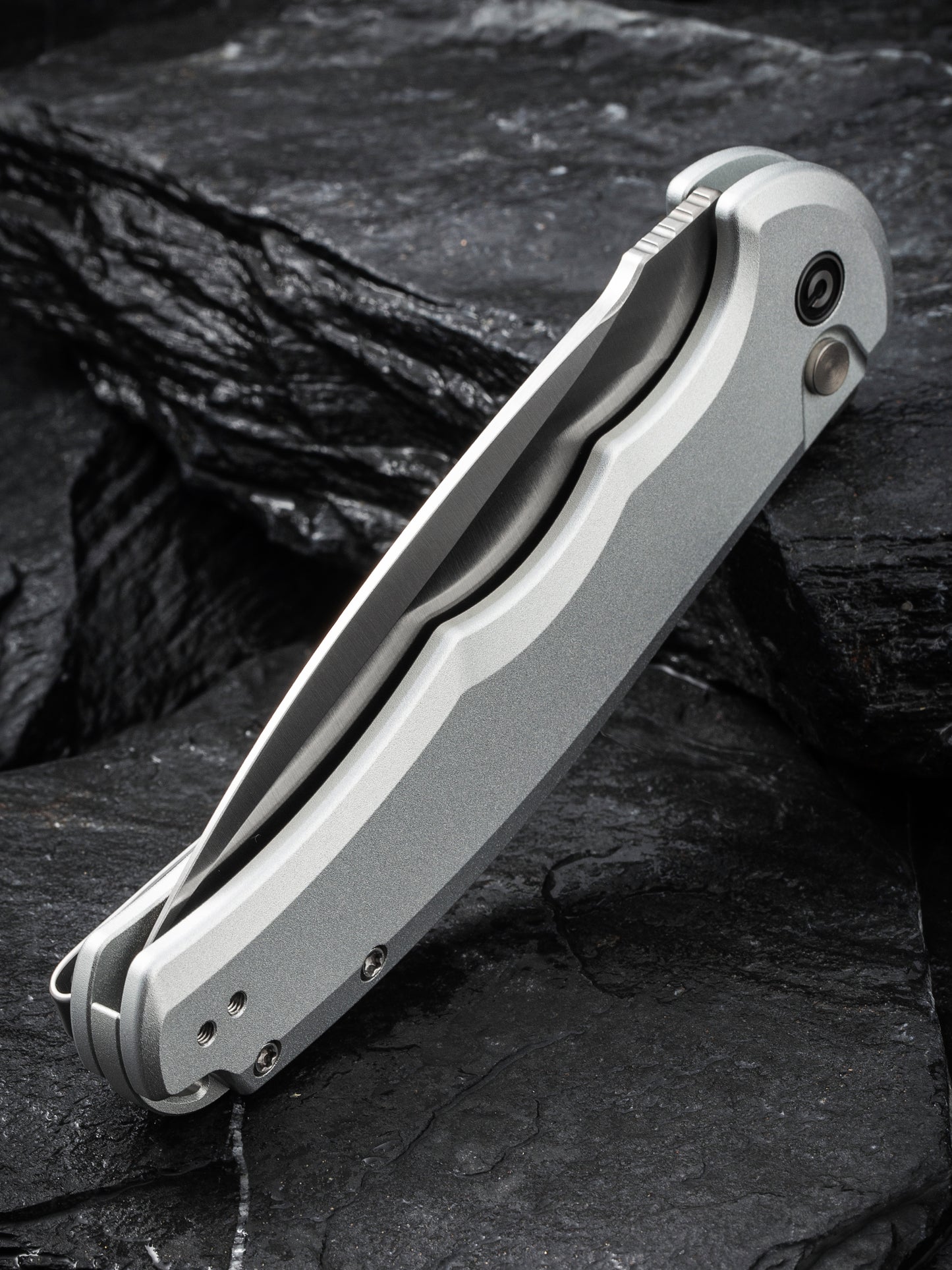 Civivi Praxis Button Lock 3.75" Nitro-V Silver Aluminium Folding Knife C18026E-2