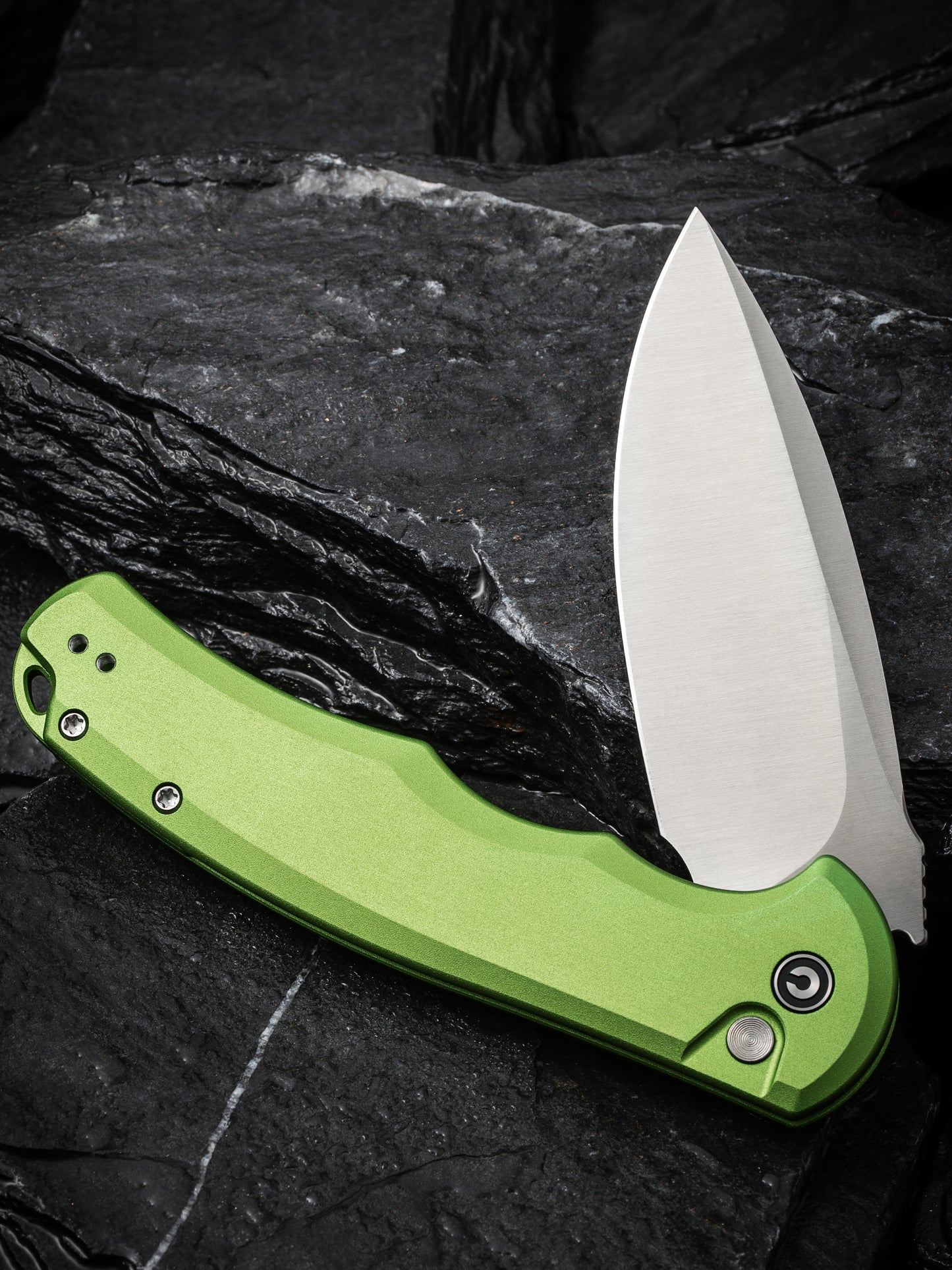 Civivi Praxis Button Lock 3.75" Nitro-V Lime Green Aluminium Folding Knife C18026E-3