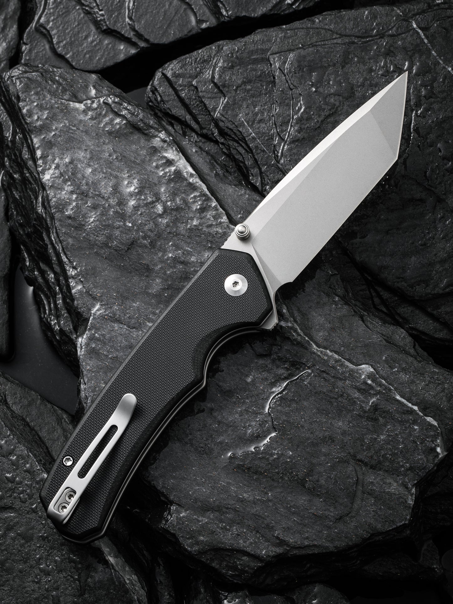 Civivi Brazen Tanto Button Lock 3.46" Sandvik 14C28N Black G10 Knife C19059C-1