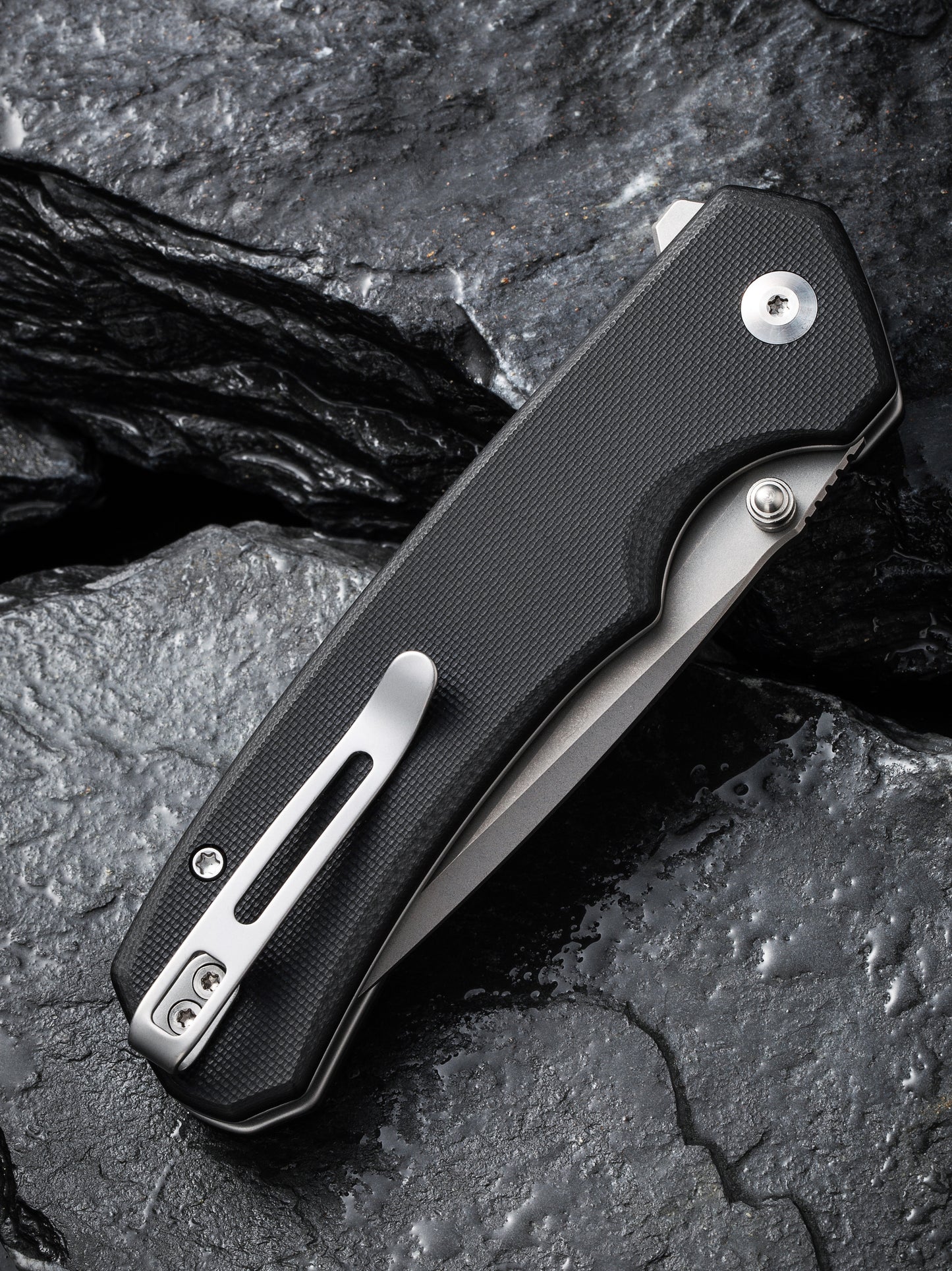 Civivi Brazen Tanto Button Lock 3.46" Sandvik 14C28N Black G10 Knife C19059C-1