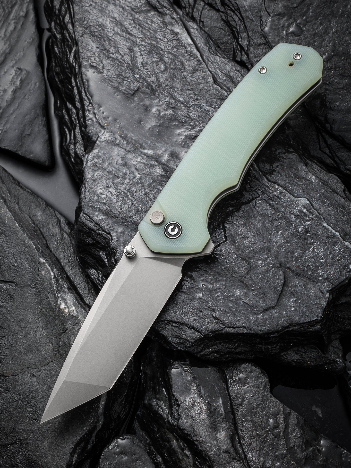 Civivi Brazen Tanto Button Lock 3.46" Sandvik 14C28N Natural G10 Knife C19059C-3