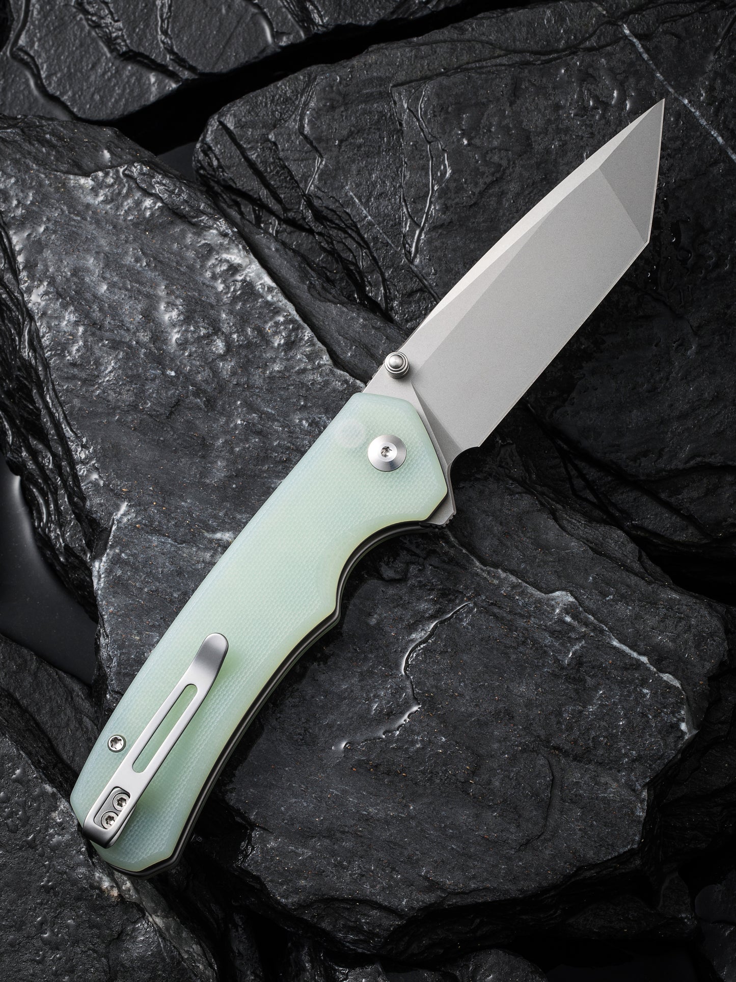 Civivi Brazen Tanto Button Lock 3.46" Sandvik 14C28N Natural G10 Knife C19059C-3