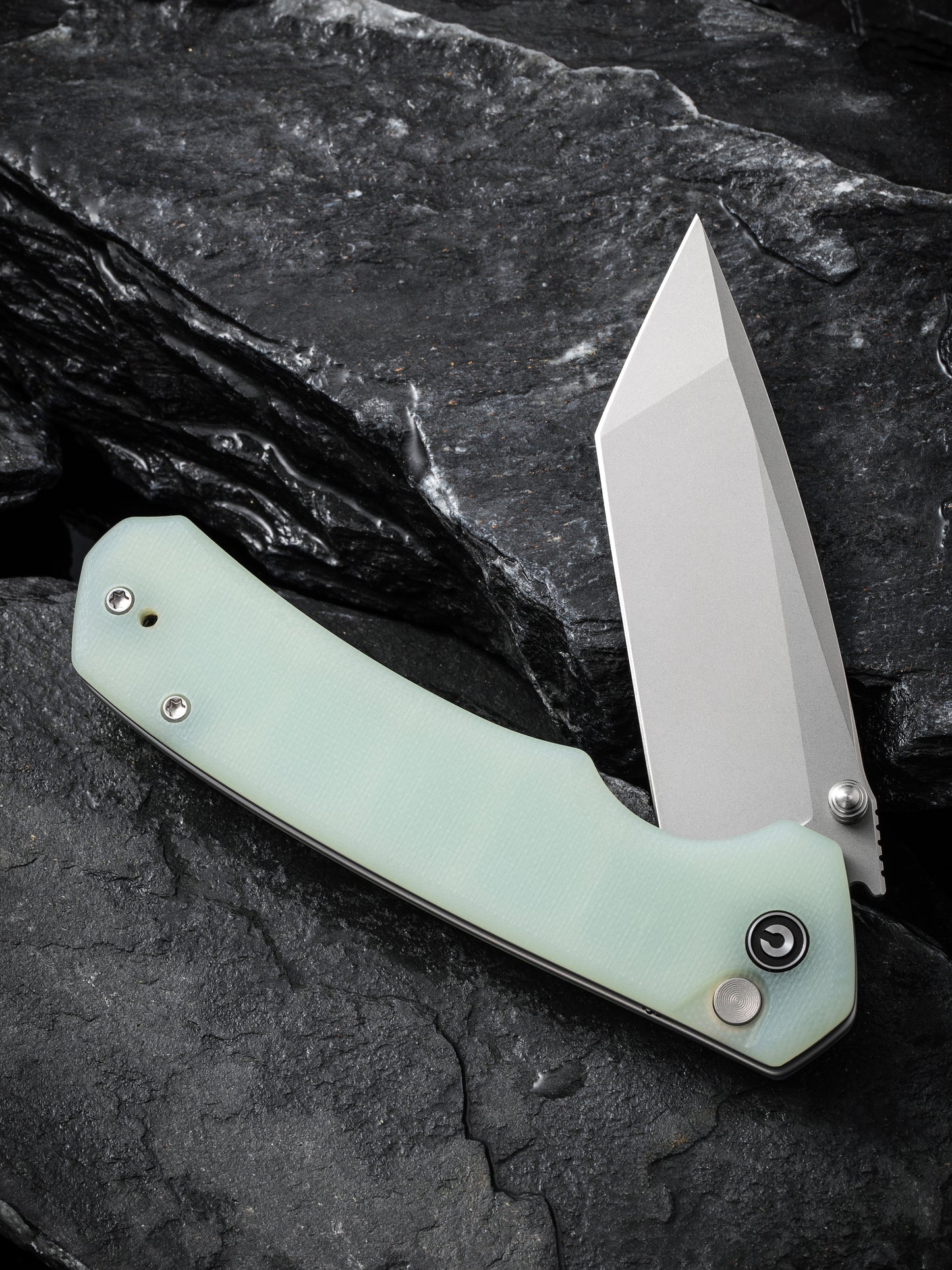 Civivi Brazen Tanto Button Lock 3.46" Sandvik 14C28N Natural G10 Knife C19059C-3