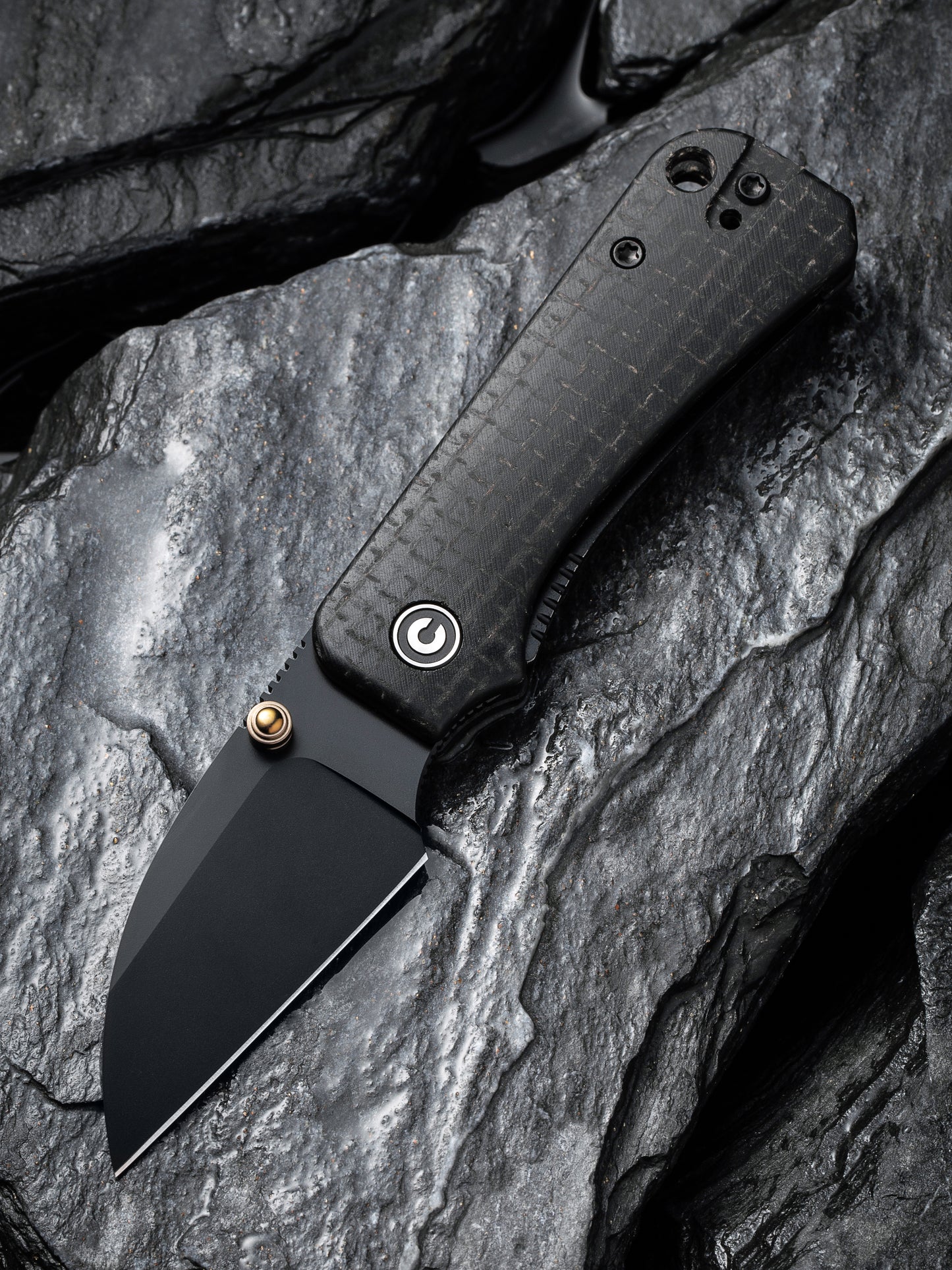 Civivi Baby Banter Wharncliffe 2.32" Black Nitro-V Black Burlap Micarta Folding Knife C19068SC-1