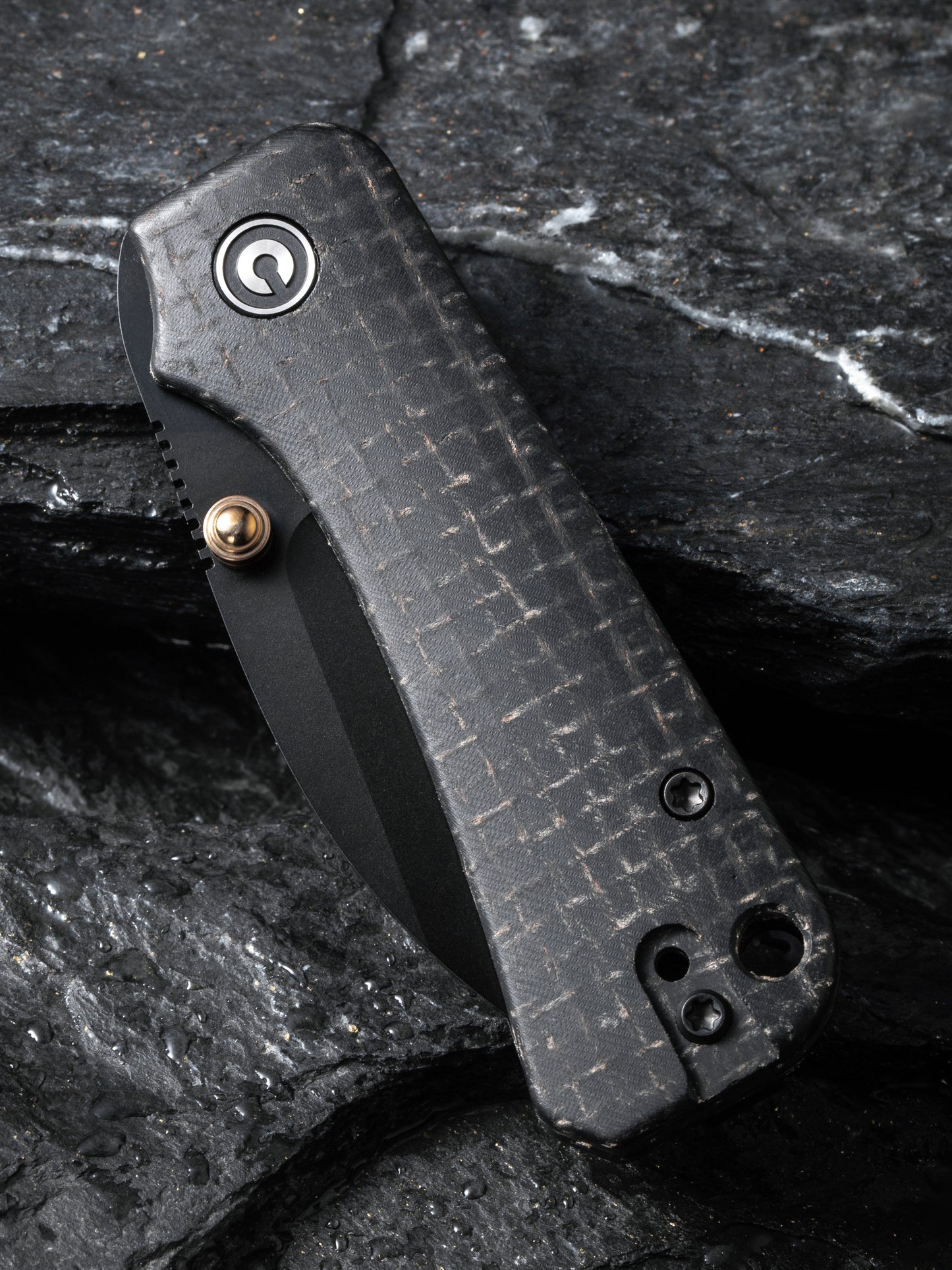Civivi Baby Banter Wharncliffe 2.32" Black Nitro-V Black Burlap Micarta Folding Knife C19068SC-1