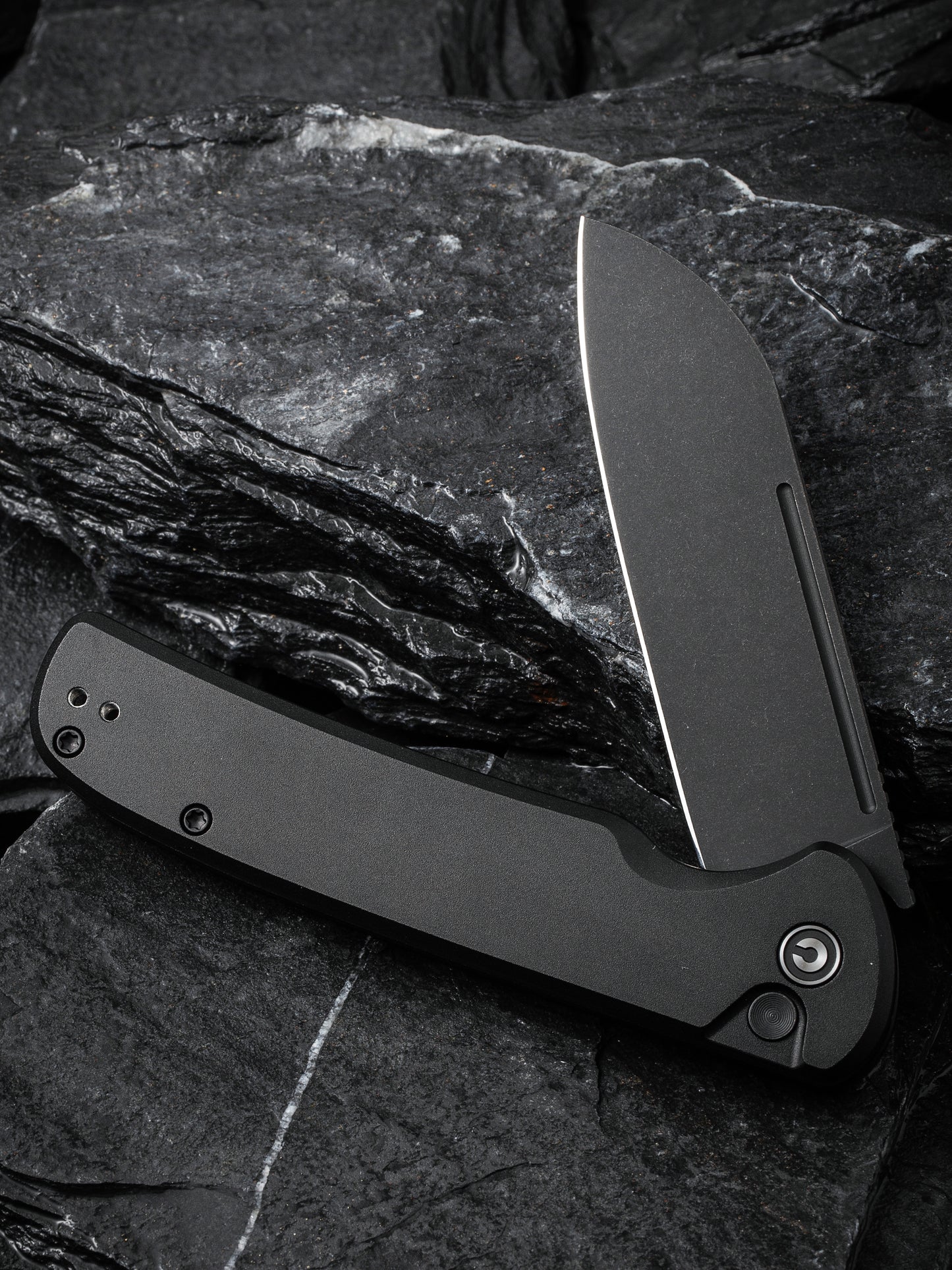 Civivi Chevalier II 3.47" Sandvik 14C28N Black Aluminium Button Lock Folding Knife C20022B-1