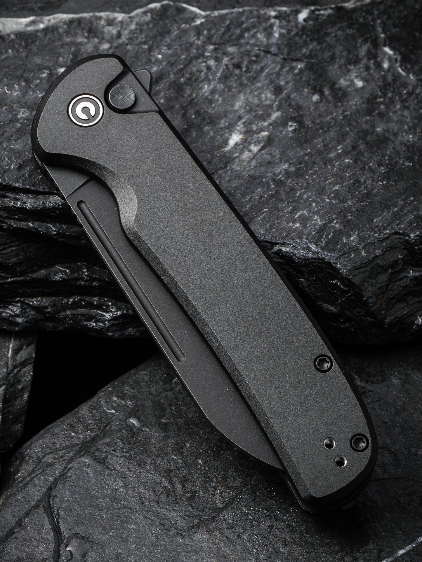 Civivi Chevalier II 3.47" Sandvik 14C28N Black Aluminium Button Lock Folding Knife C20022B-1