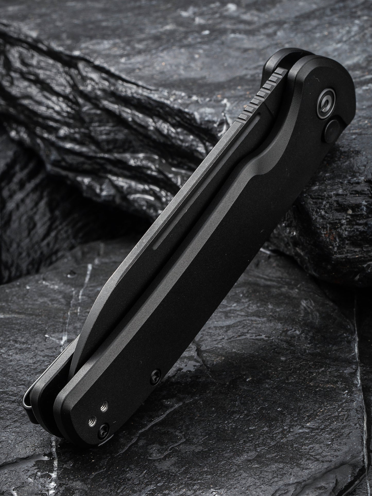 Civivi Chevalier II 3.47" Sandvik 14C28N Black Aluminium Button Lock Folding Knife C20022B-1