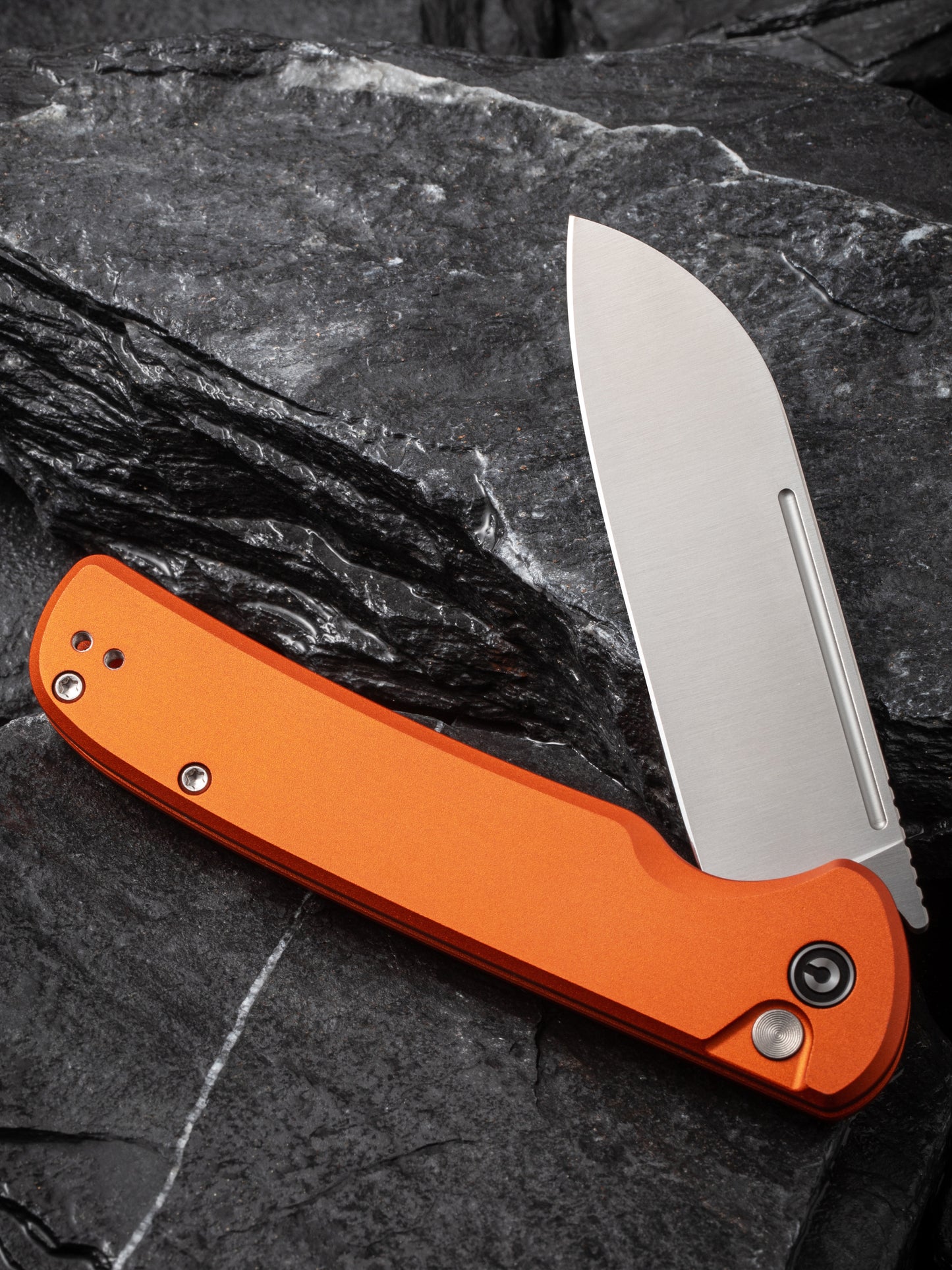 Civivi Chevalier II 3.47" Sandvik 14C28N Orange Aluminium Button Lock Folding Knife C20022B-2