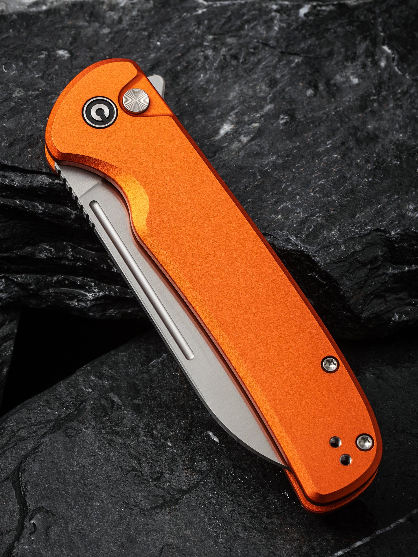 Civivi Chevalier II 3.47" Sandvik 14C28N Orange Aluminium Button Lock Folding Knife C20022B-2