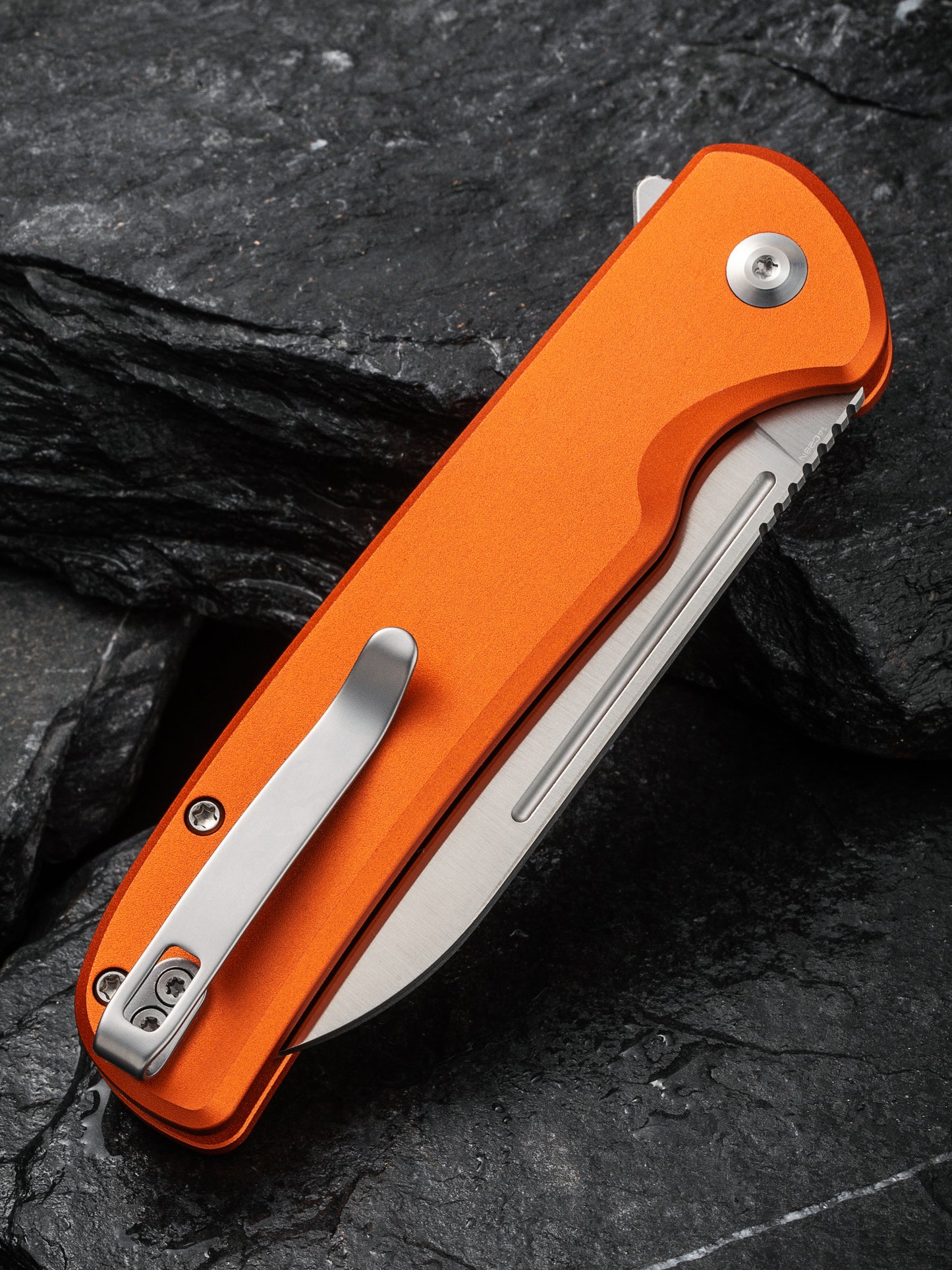 Civivi Chevalier II 3.47" Sandvik 14C28N Orange Aluminium Button Lock Folding Knife C20022B-2