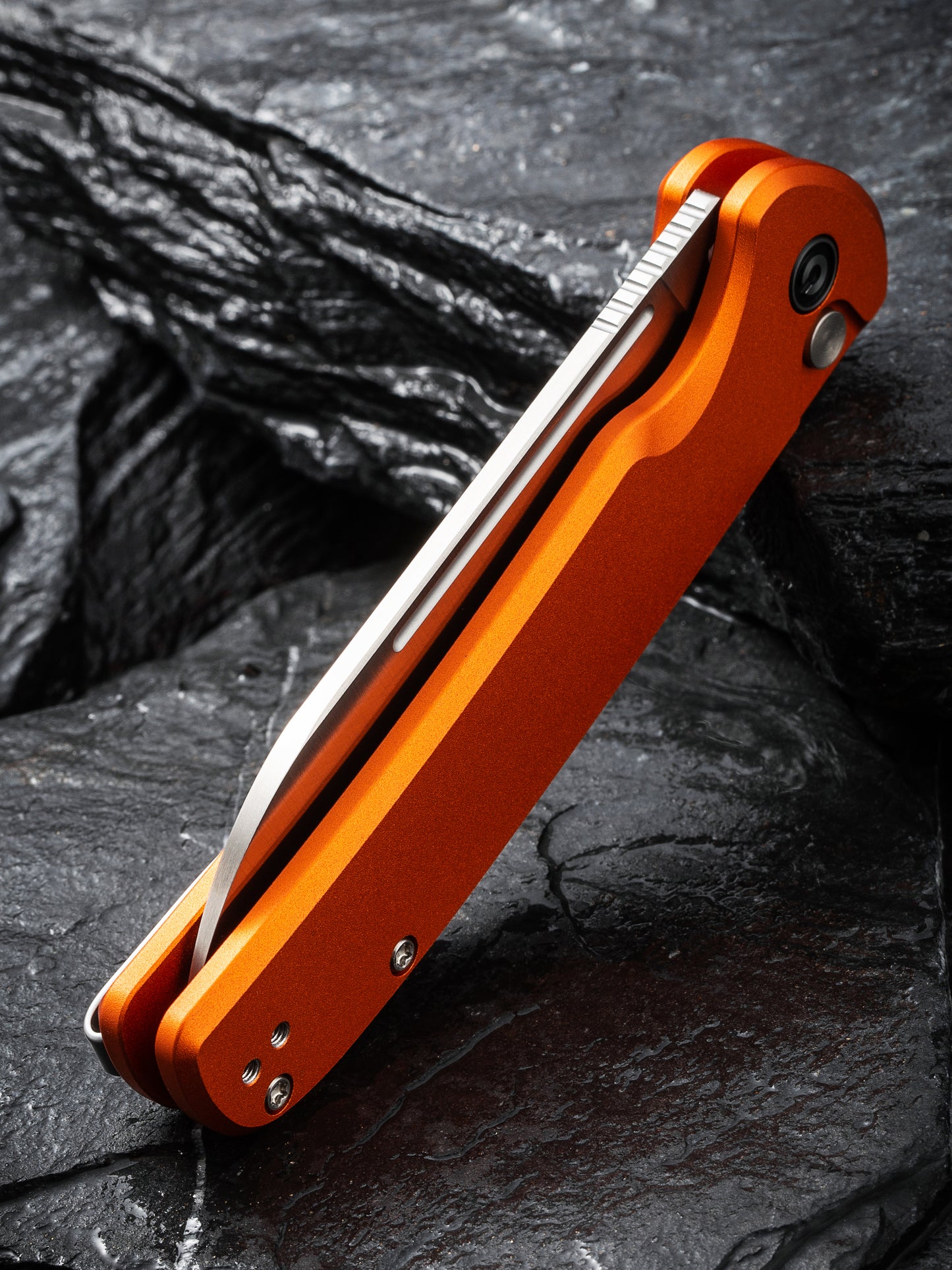 Civivi Chevalier II 3.47" Sandvik 14C28N Orange Aluminium Button Lock Folding Knife C20022B-2