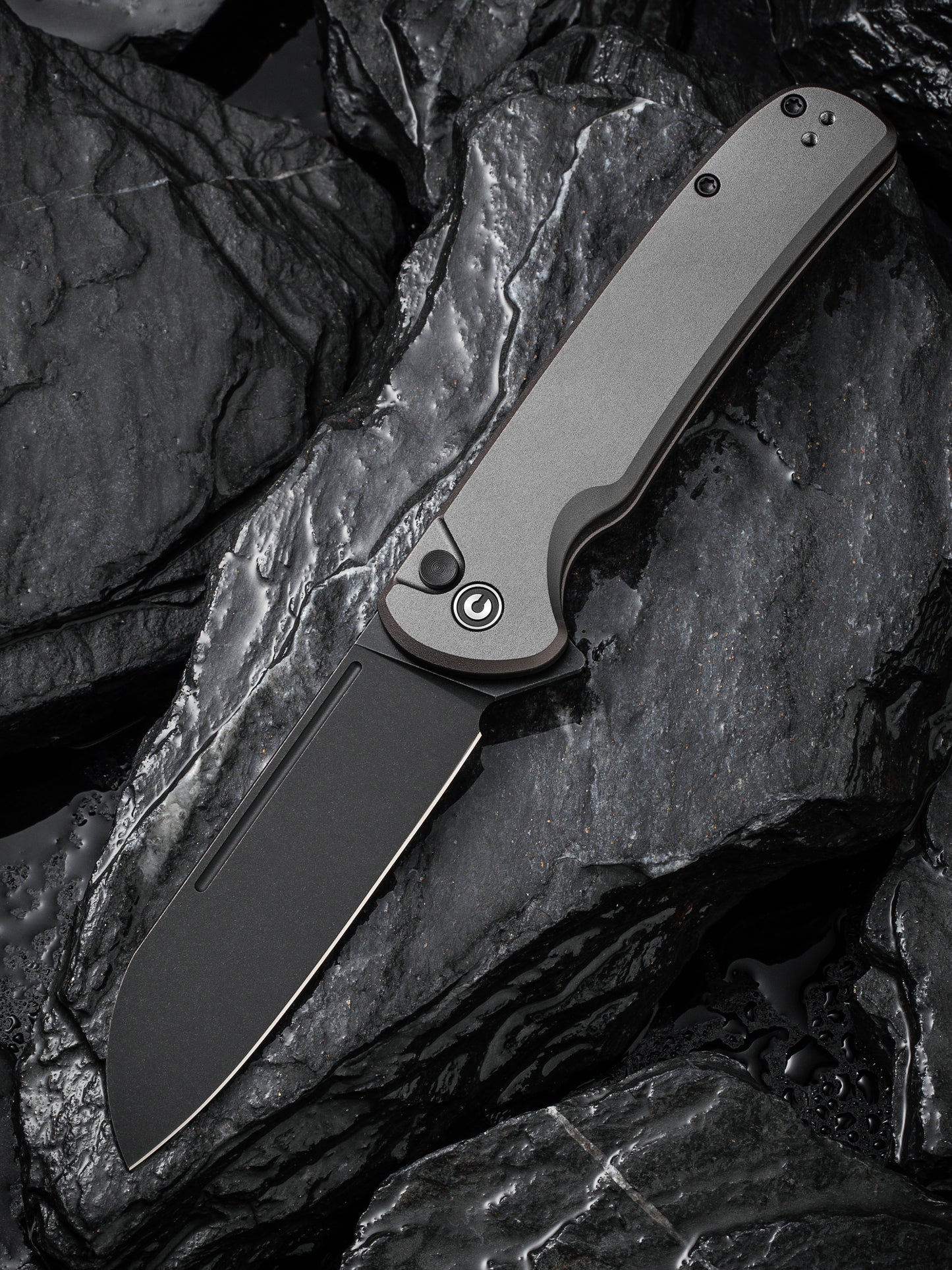 Civivi Chevalier II 3.47" Sandvik 14C28N Gray Aluminium Button Lock Folding Knife C20022B-3
