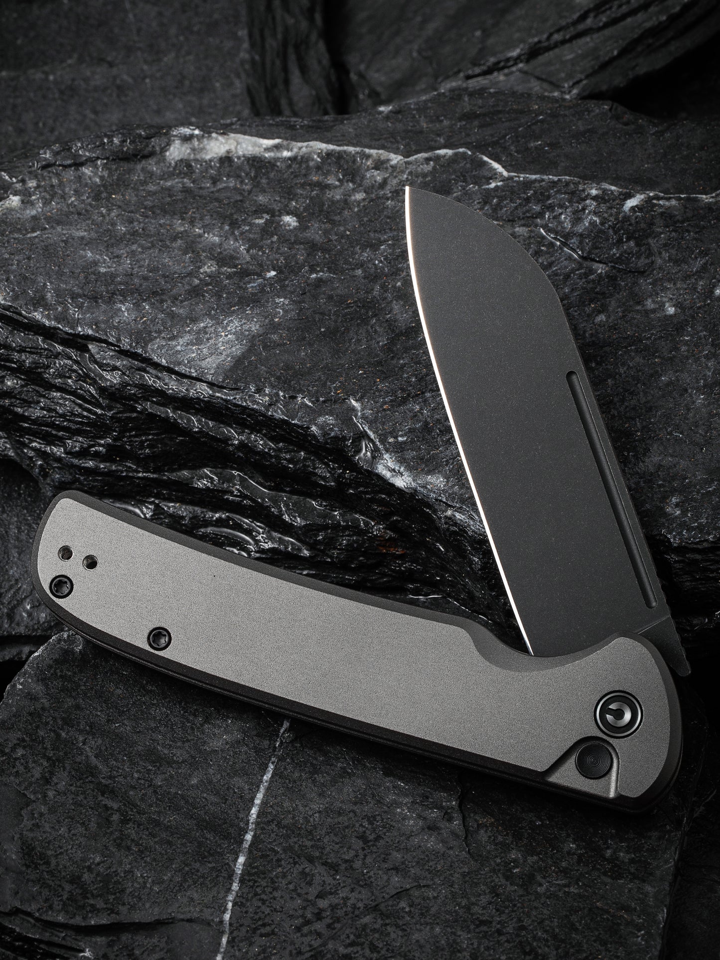 Civivi Chevalier II 3.47" Sandvik 14C28N Gray Aluminium Button Lock Folding Knife C20022B-3