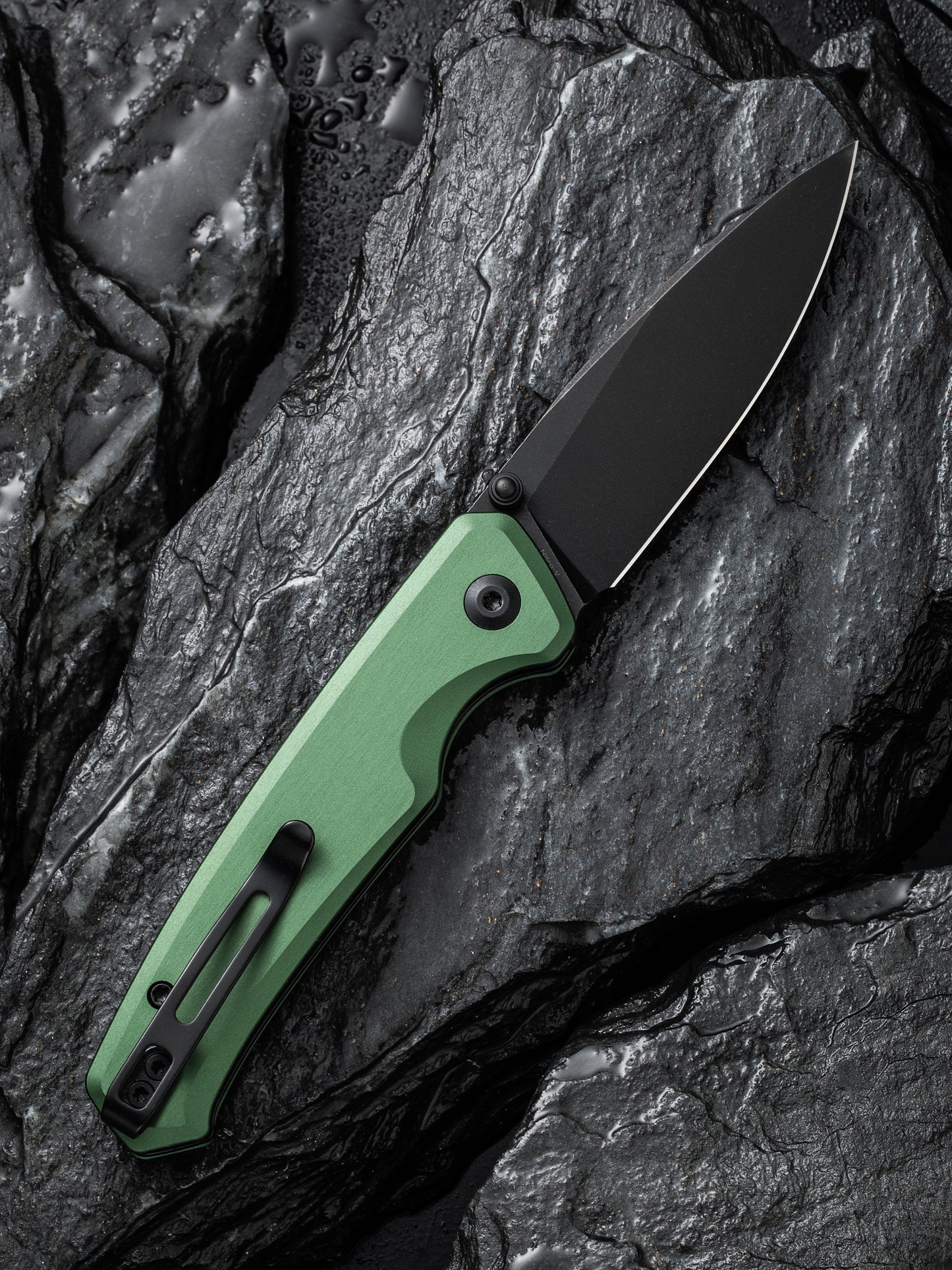 Civivi Altus 2.97" Nitro-V Black Green Aluminium Folding Knife C20076-5