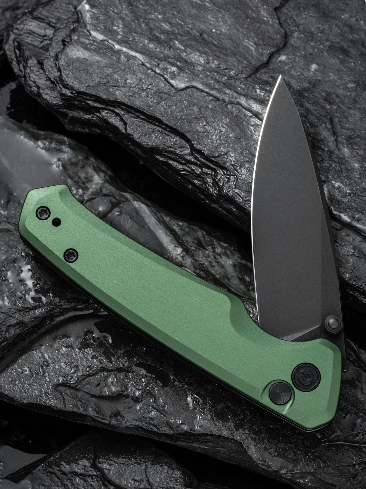 Civivi Altus 2.97" Nitro-V Black Green Aluminium Folding Knife C20076-5
