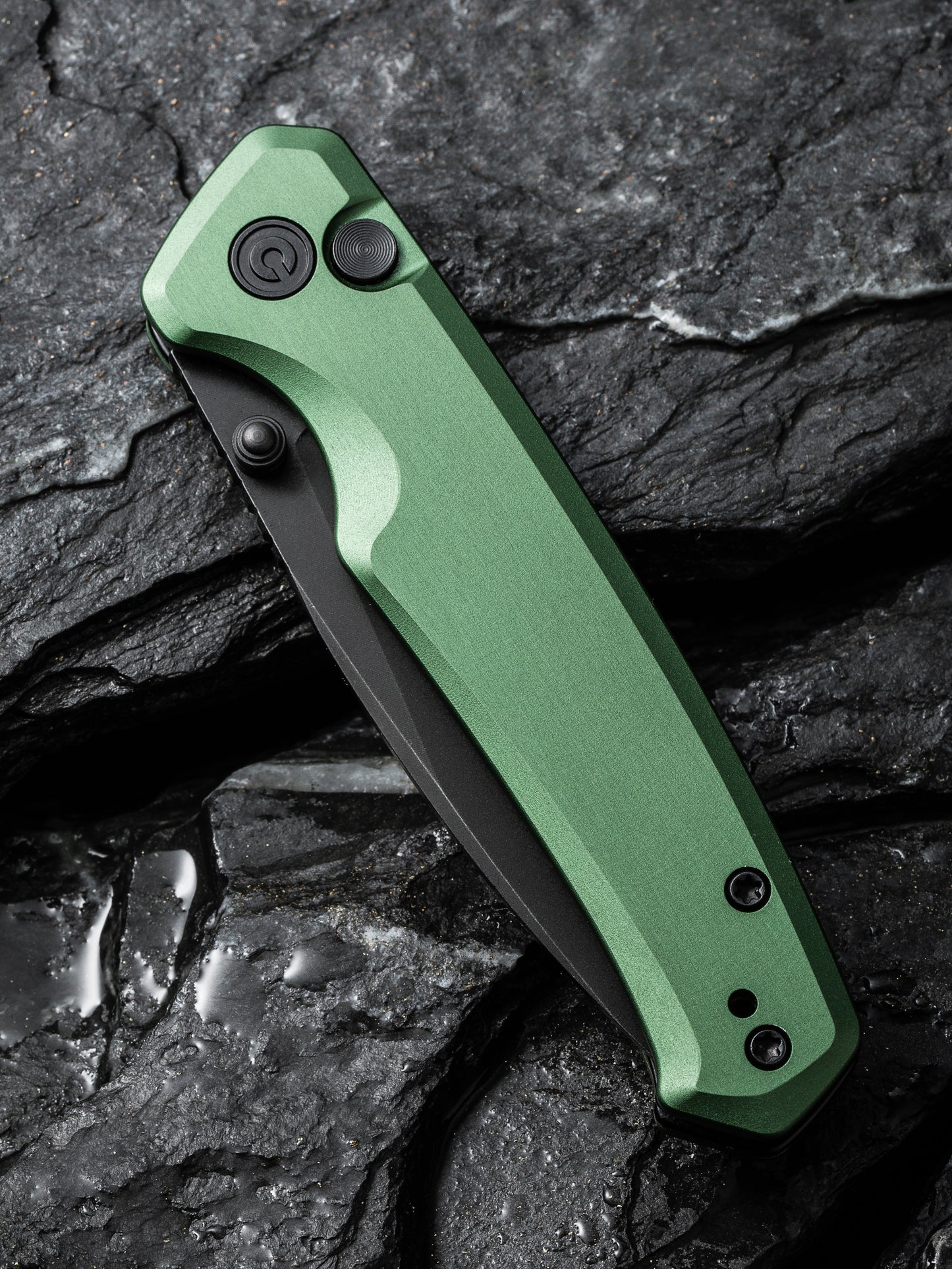 Civivi Altus 2.97" Nitro-V Black Green Aluminium Folding Knife C20076-5