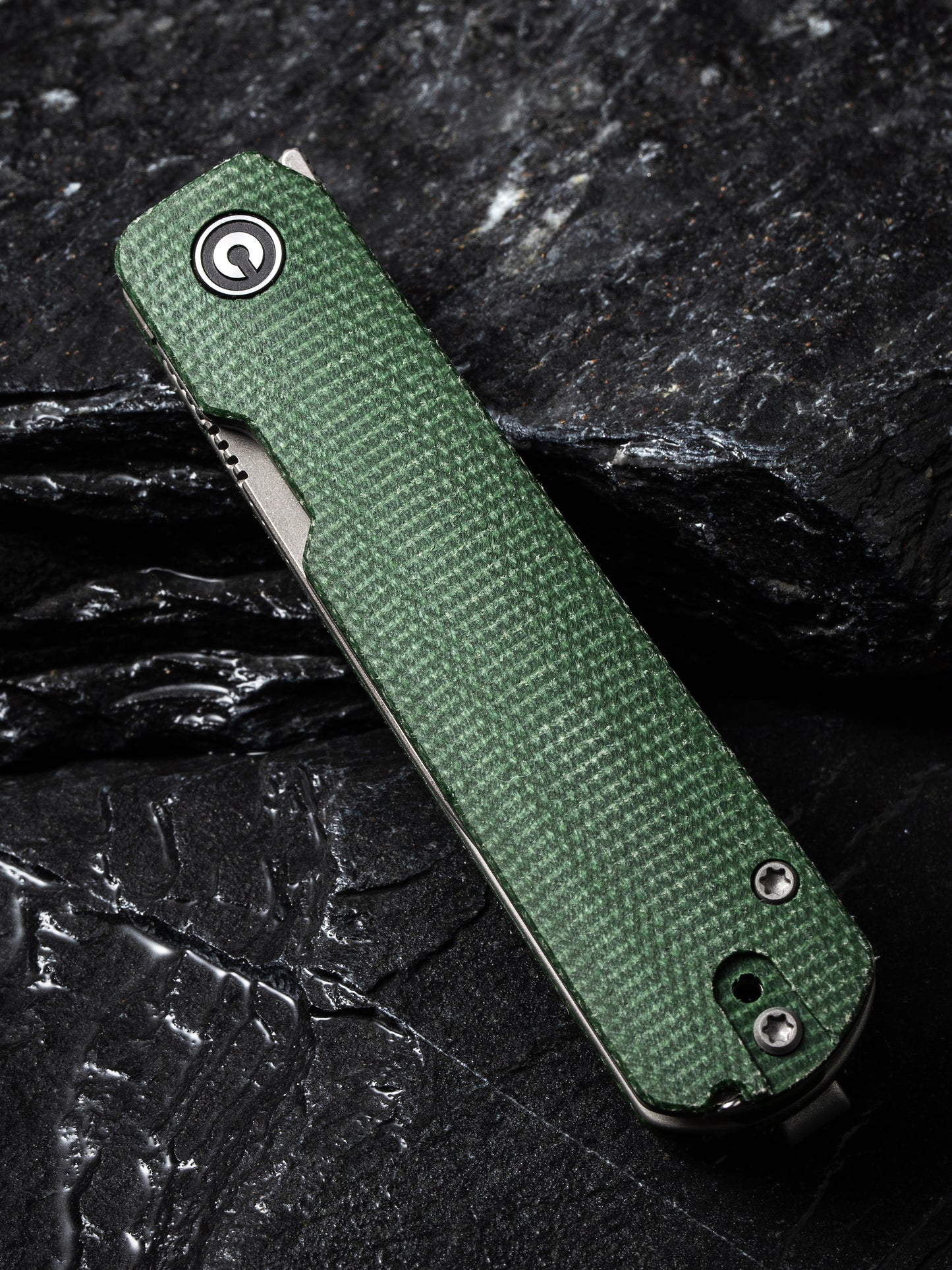 Civivi Sendy 2.83" Nitro-V Green Canvas Micarta Folding Knife by Ben Peterson C21004A-1