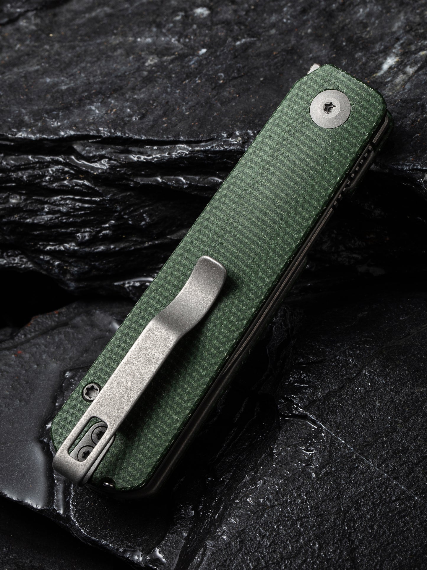 Civivi Sendy 2.83" Nitro-V Green Canvas Micarta Folding Knife by Ben Peterson C21004A-1