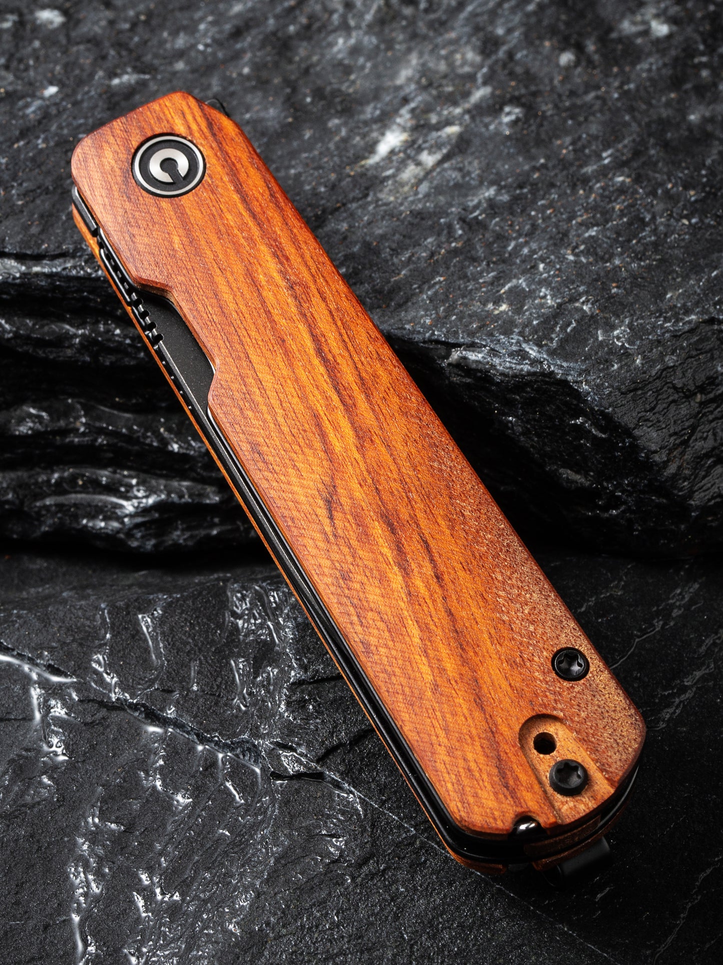 Civivi Sendy 2.83" Nitro-V Black Guibourtia Wood Folding Knife by Ben Peterson C21004A-2