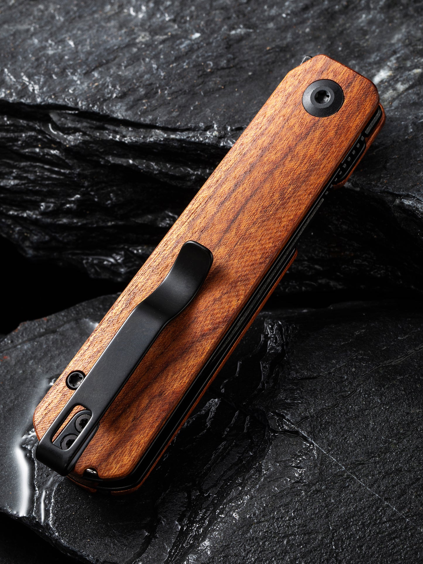 Civivi Sendy 2.83" Nitro-V Black Guibourtia Wood Folding Knife by Ben Peterson C21004A-2