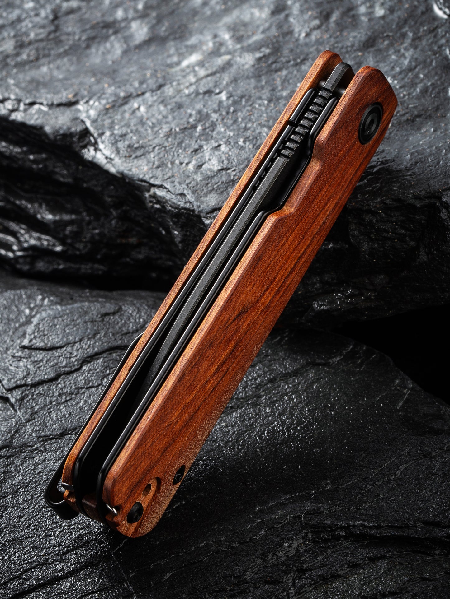 Civivi Sendy 2.83" Nitro-V Black Guibourtia Wood Folding Knife by Ben Peterson C21004A-2