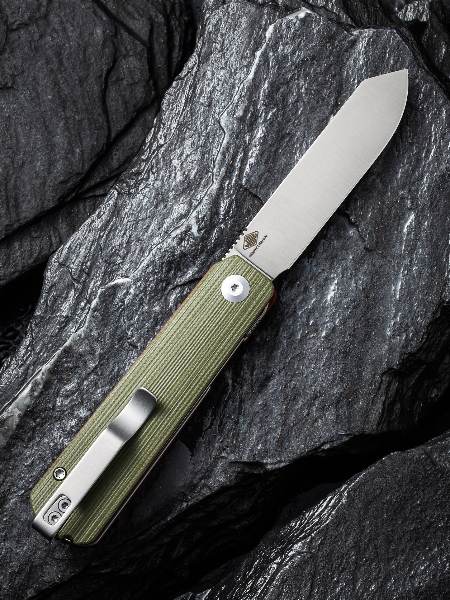Civivi Sendy 2.83" Nitro-V Milled Green/Red G10 Folding Knife by Ben Peterson C21004B-1
