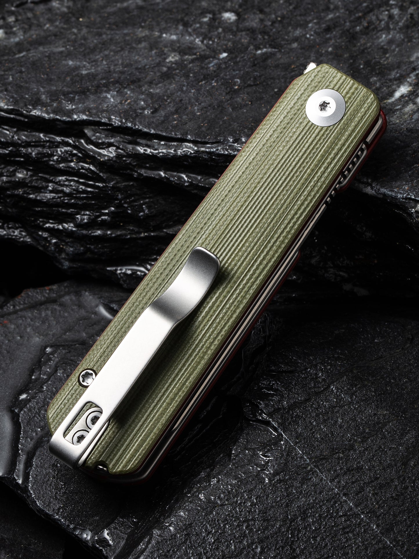 Civivi Sendy 2.83" Nitro-V Milled Green/Red G10 Folding Knife by Ben Peterson C21004B-1