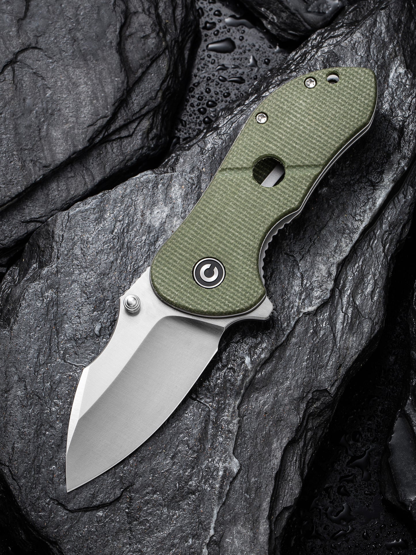Civivi Gordo 2.51" D2 Olive Green Canvas Micarta Folding Knife by Peter Carey C22018C-2