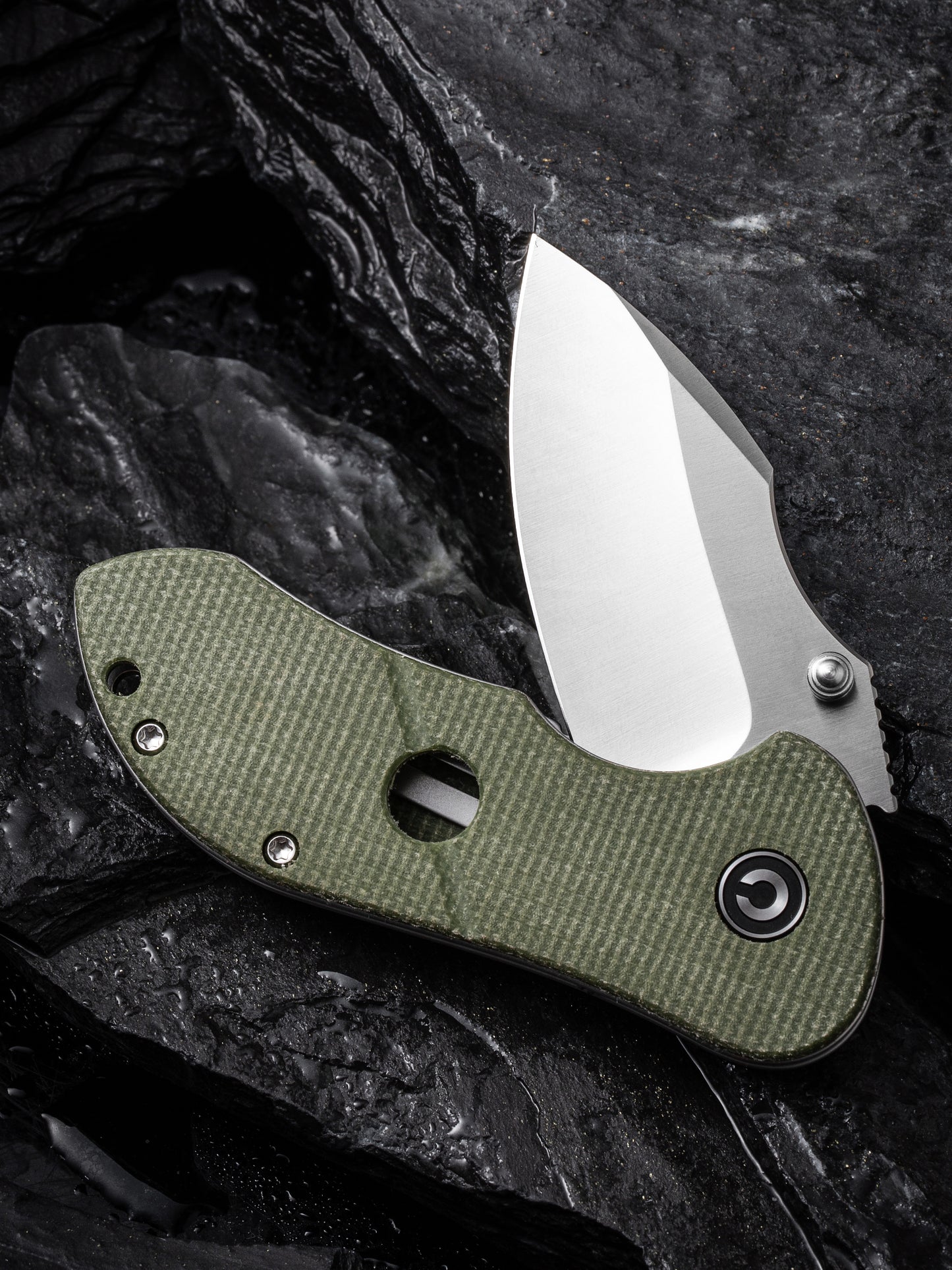Civivi Gordo 2.51" D2 Olive Green Canvas Micarta Folding Knife by Peter Carey C22018C-2