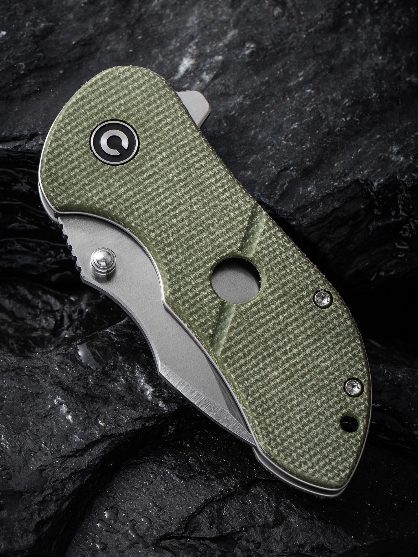 Civivi Gordo 2.51" D2 Olive Green Canvas Micarta Folding Knife by Peter Carey C22018C-2