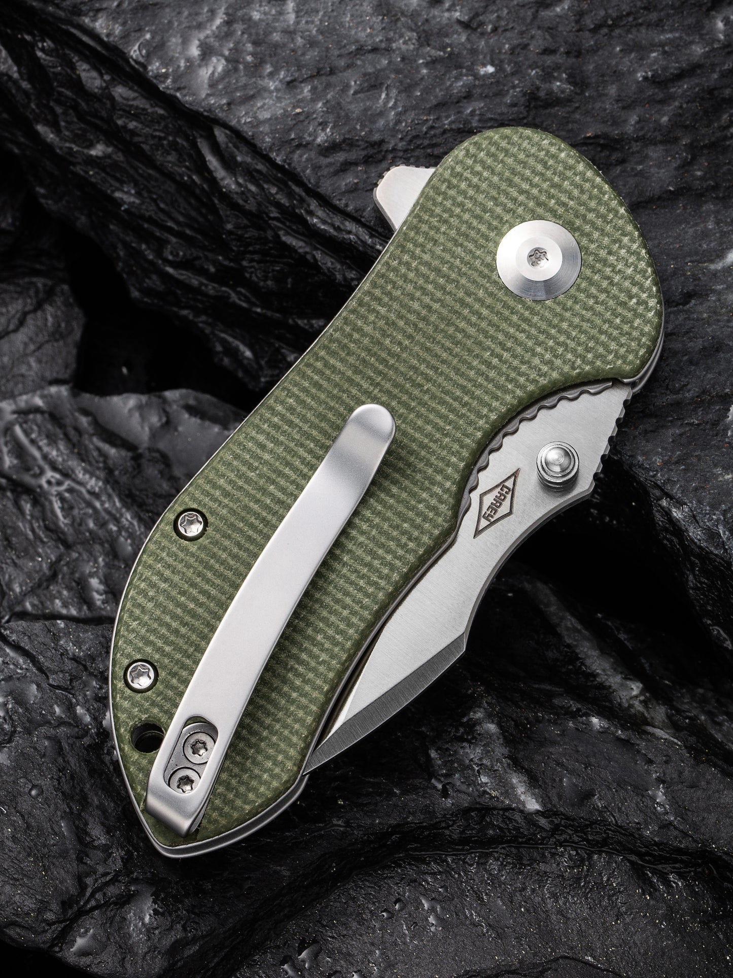 Civivi Gordo 2.51" D2 Olive Green Canvas Micarta Folding Knife by Peter Carey C22018C-2