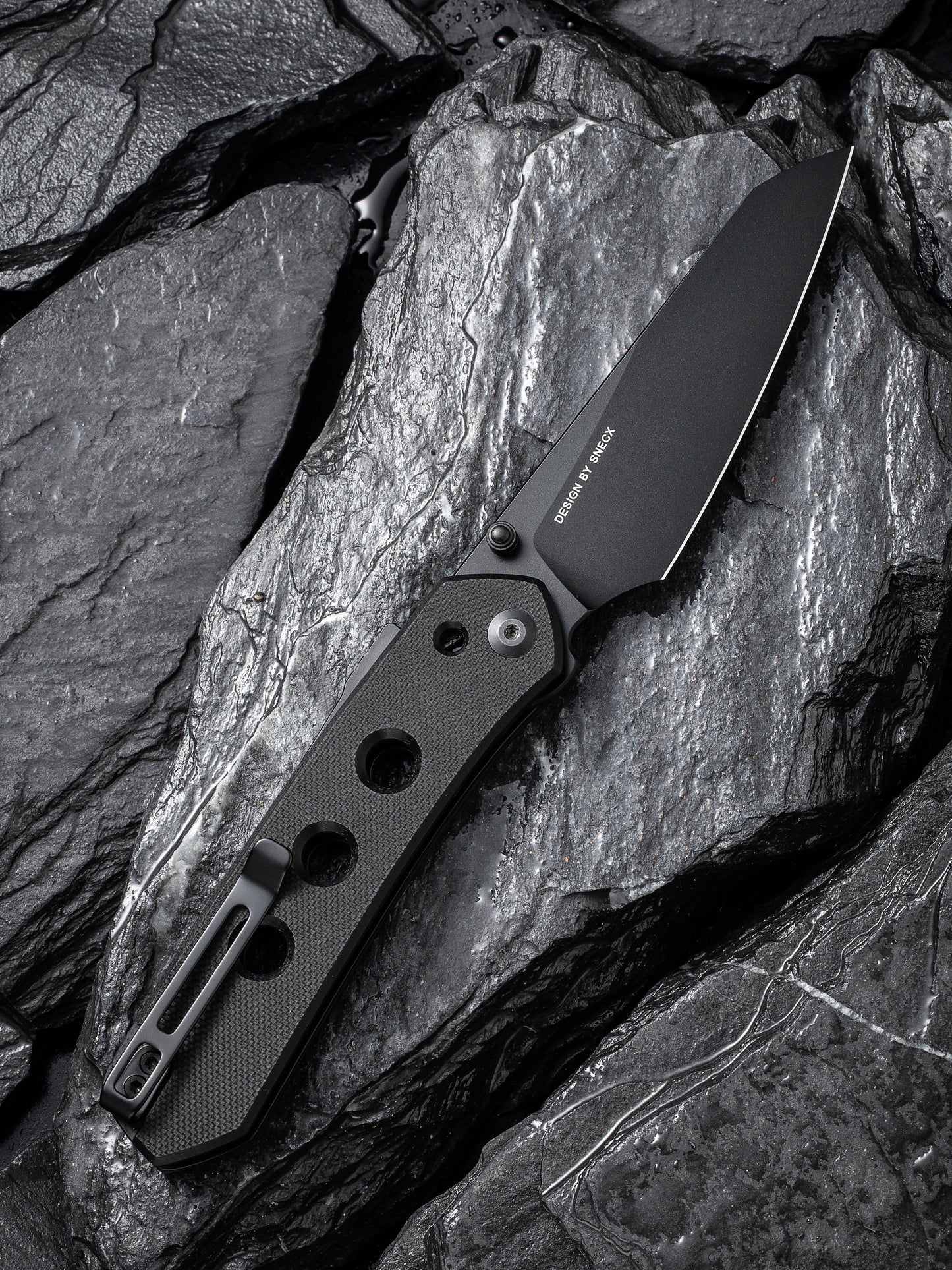 Civivi Vision FG 3.54" Nitro-V Black G10 Folding Knife by Snecx C22036-1