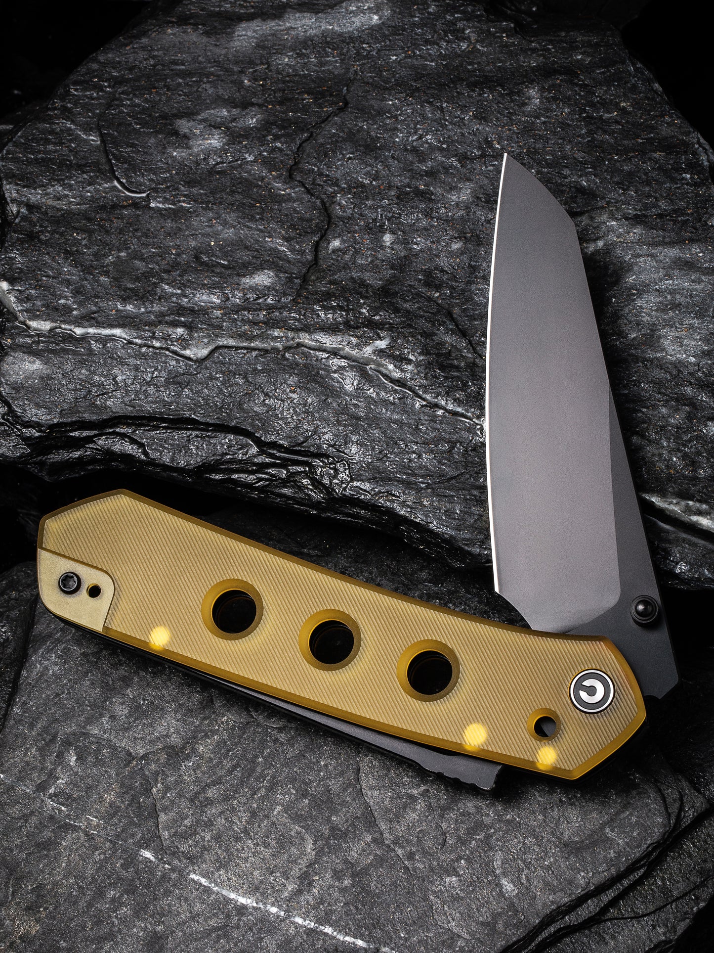 Civivi Vision FG 3.54" Nitro-V Black Bead Blasted Ultem Folding Knife by Snecx C22036-6