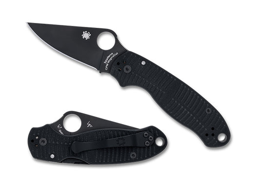 Spyderco Para 3 Salt 2.95" CPM Magnacut Black DLC G-10 Folding Knife C223GMCBKP