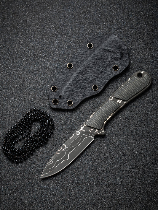 Civivi Mini Elementum 2.24" Damascus Micarta Fixed Blade Knife C23010-DS1