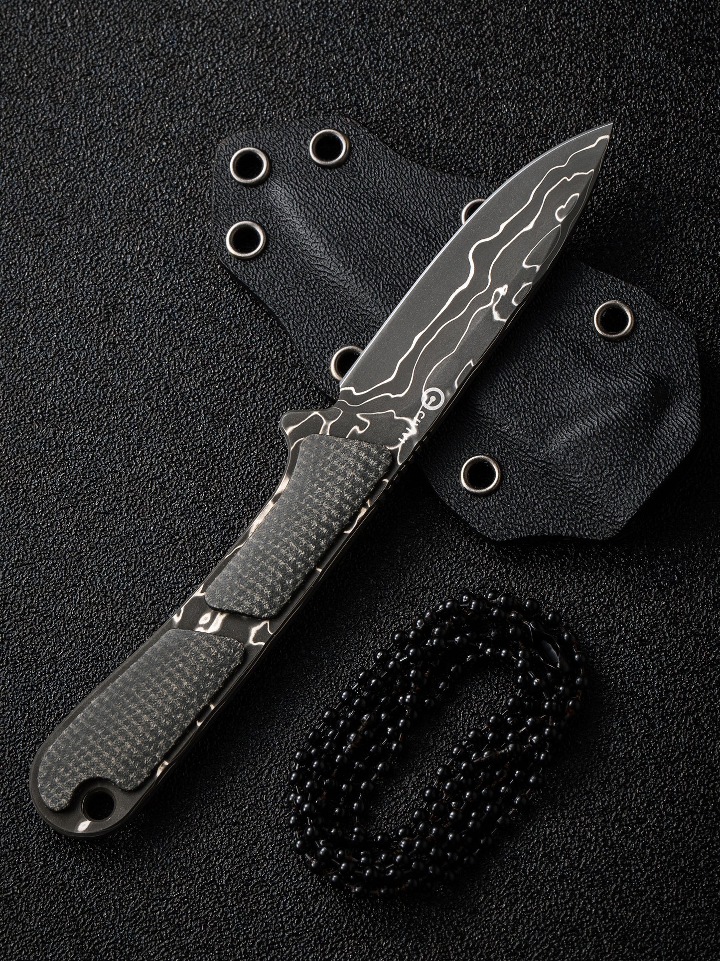 Civivi Mini Elementum 2.24" Damascus Micarta Fixed Blade Knife C23010-DS1