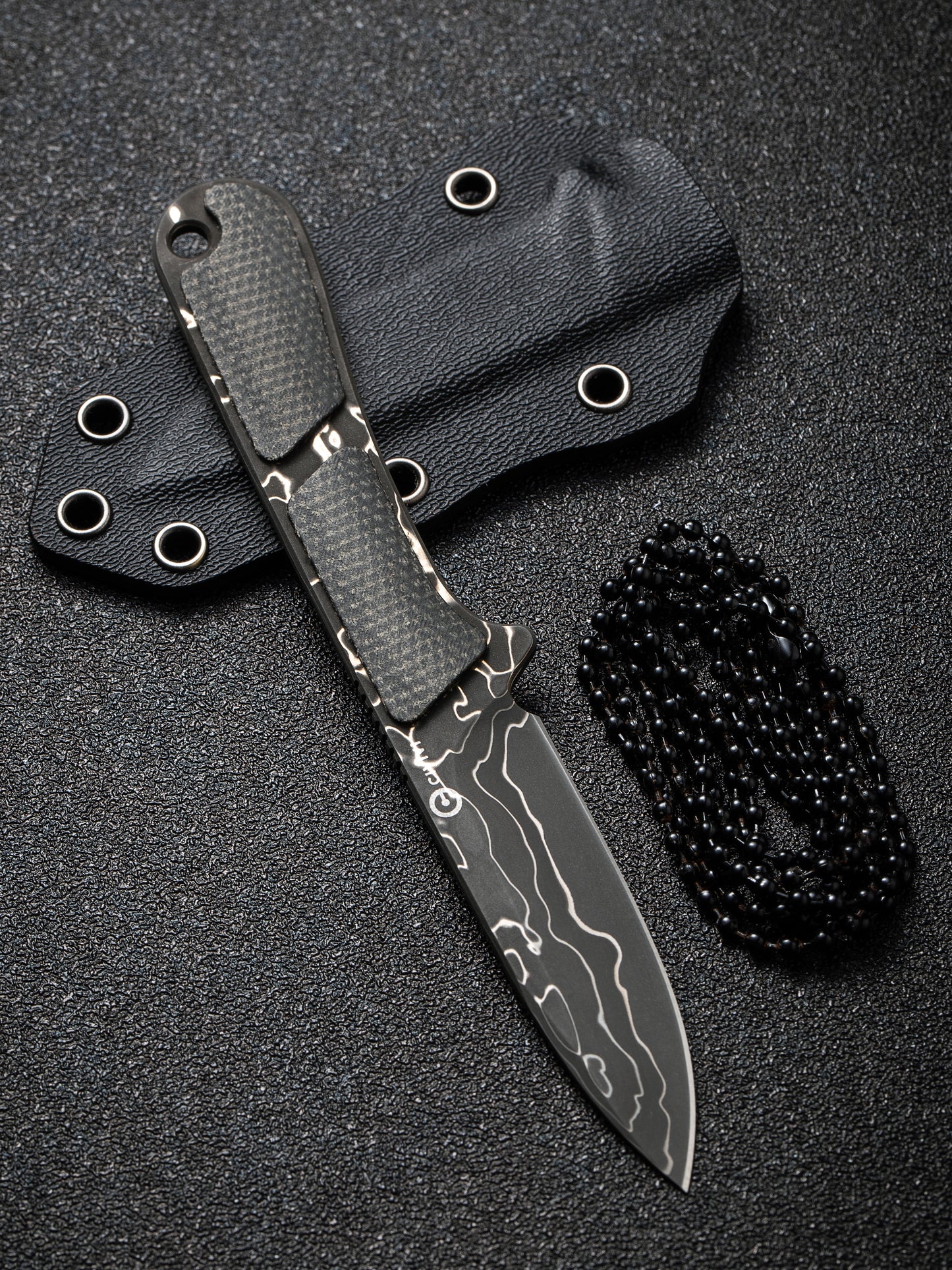 Civivi Mini Elementum 2.24" Damascus Micarta Fixed Blade Knife C23010-DS1